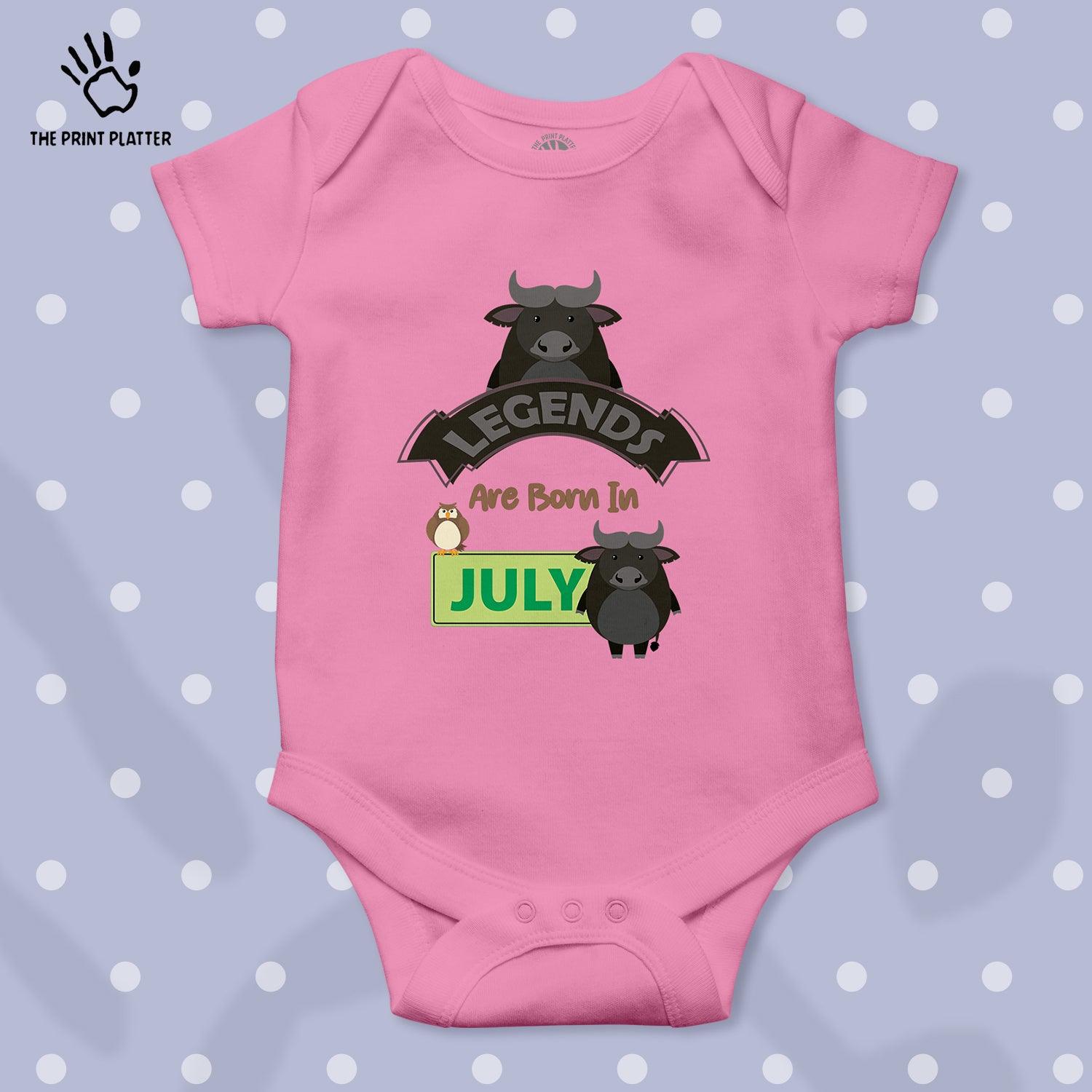 Legends Are Born in July Unisex Half Sleeve Romper