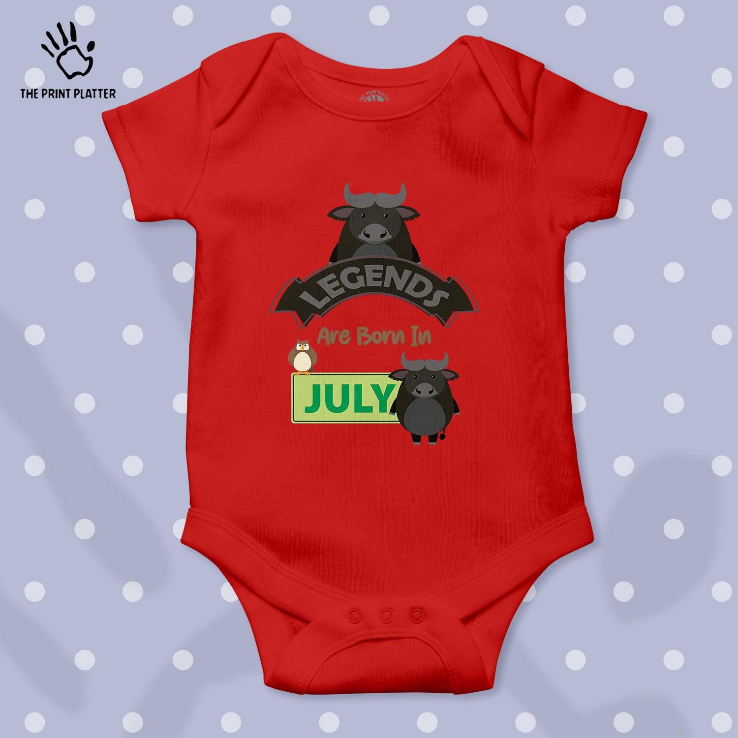 Legends Are Born in July Unisex Half Sleeve Romper