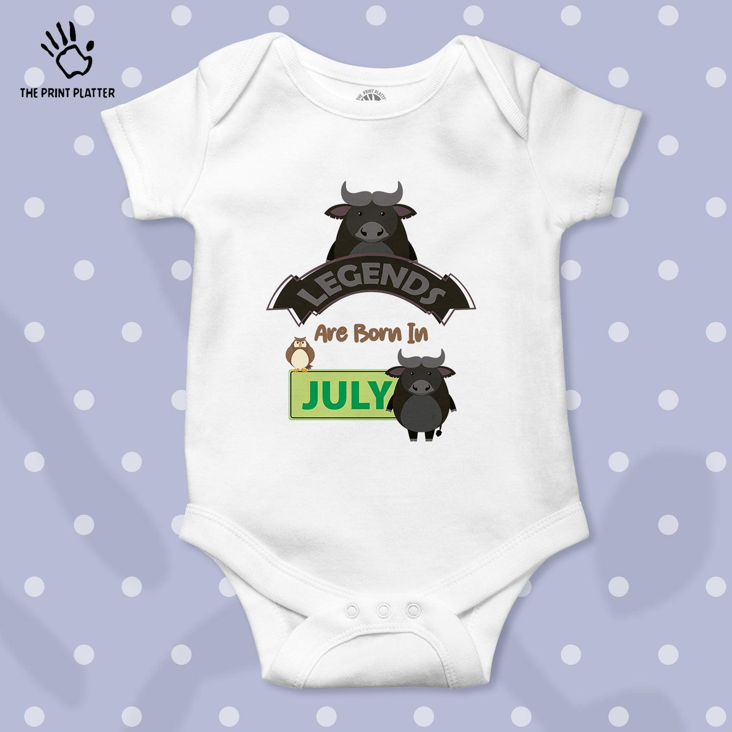 Legends Are Born in July Unisex Half Sleeve Romper