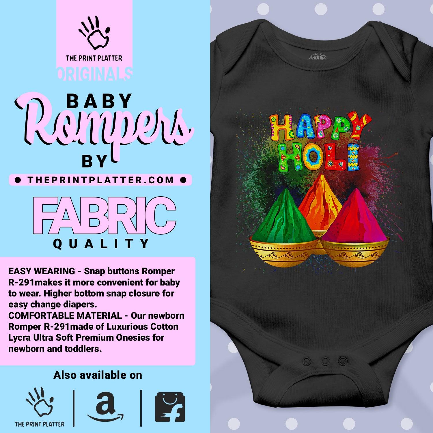 Happy Holi Unisex Half Sleeve Romper