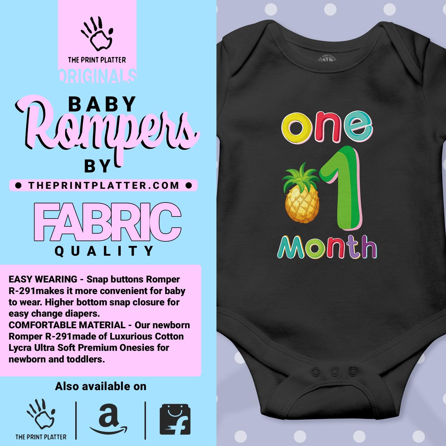 One Month Pineapple Unisex Half Sleeve Romper
