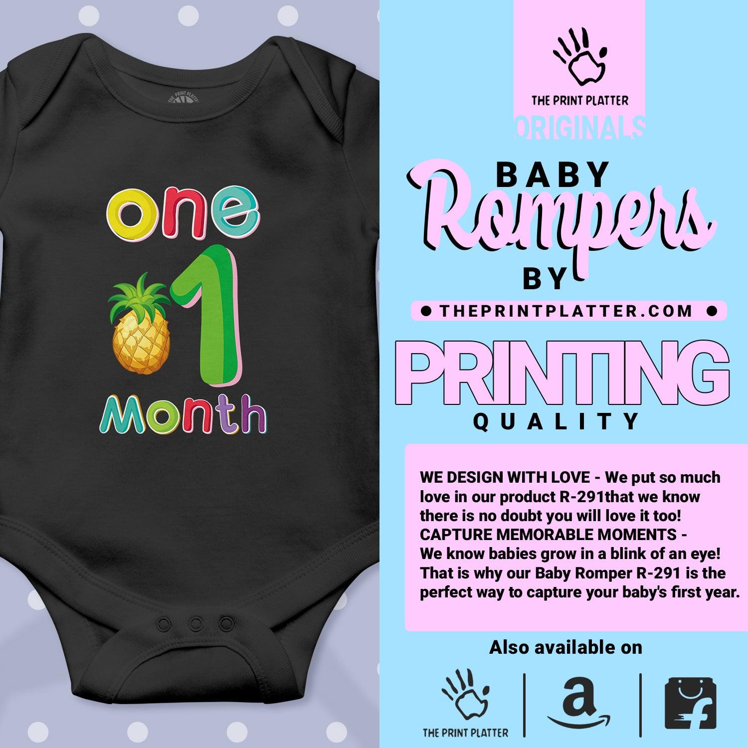 One Month Pineapple Unisex Half Sleeve Romper