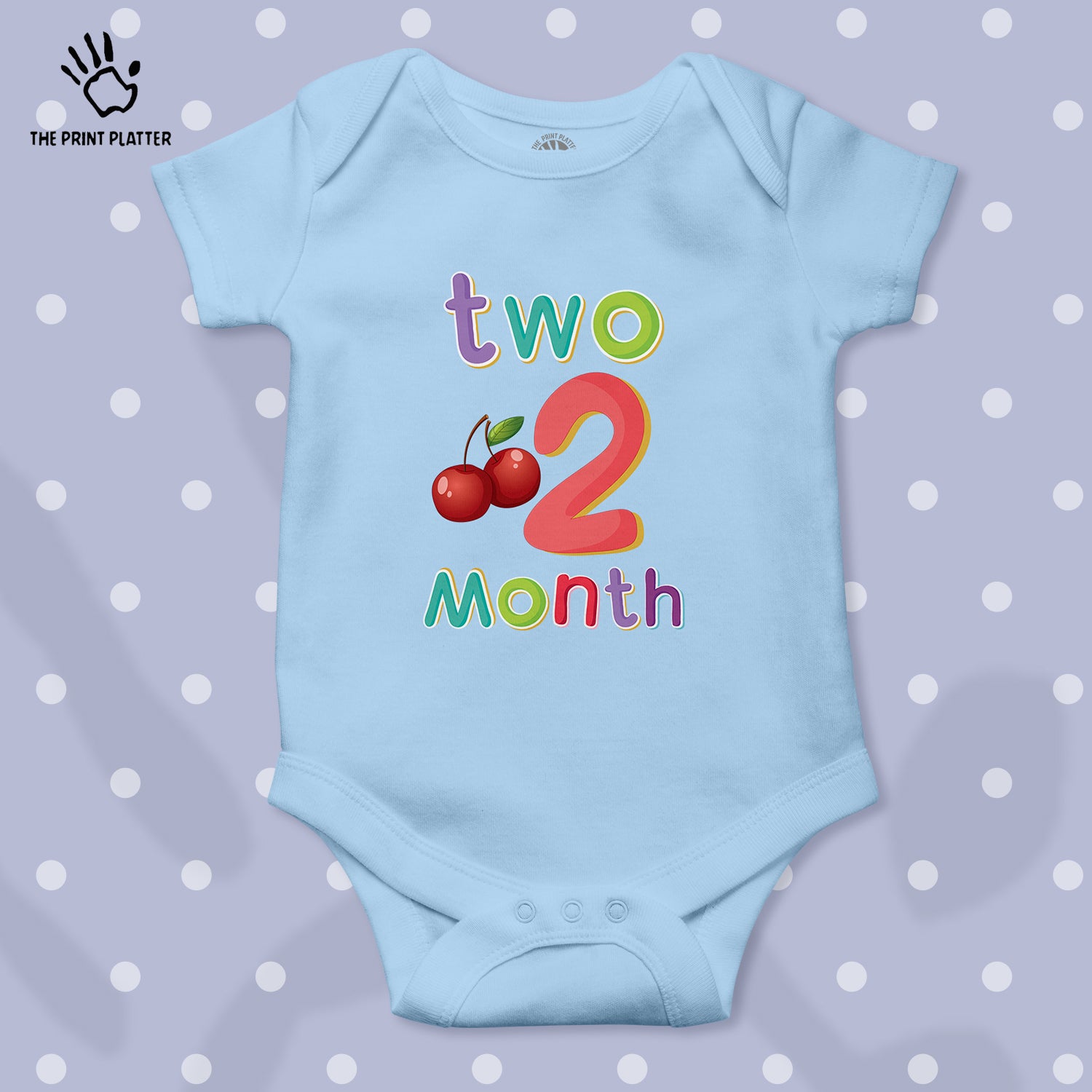 Two Month Cherry Unisex Half Sleeve Romper