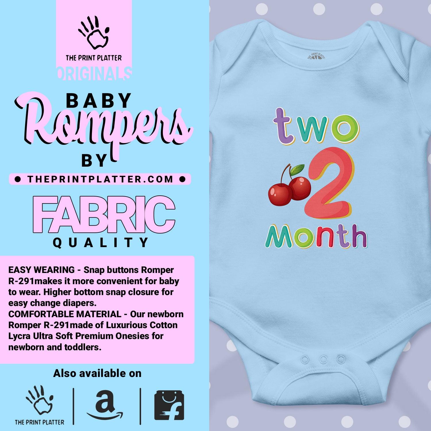 Two Month Cherry Unisex Half Sleeve Romper