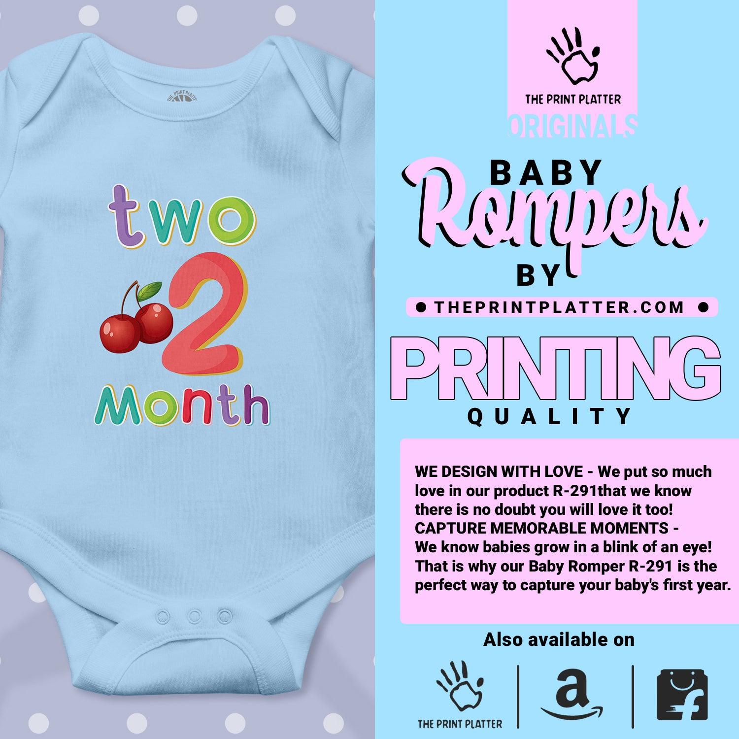 Two Month Cherry Unisex Half Sleeve Romper