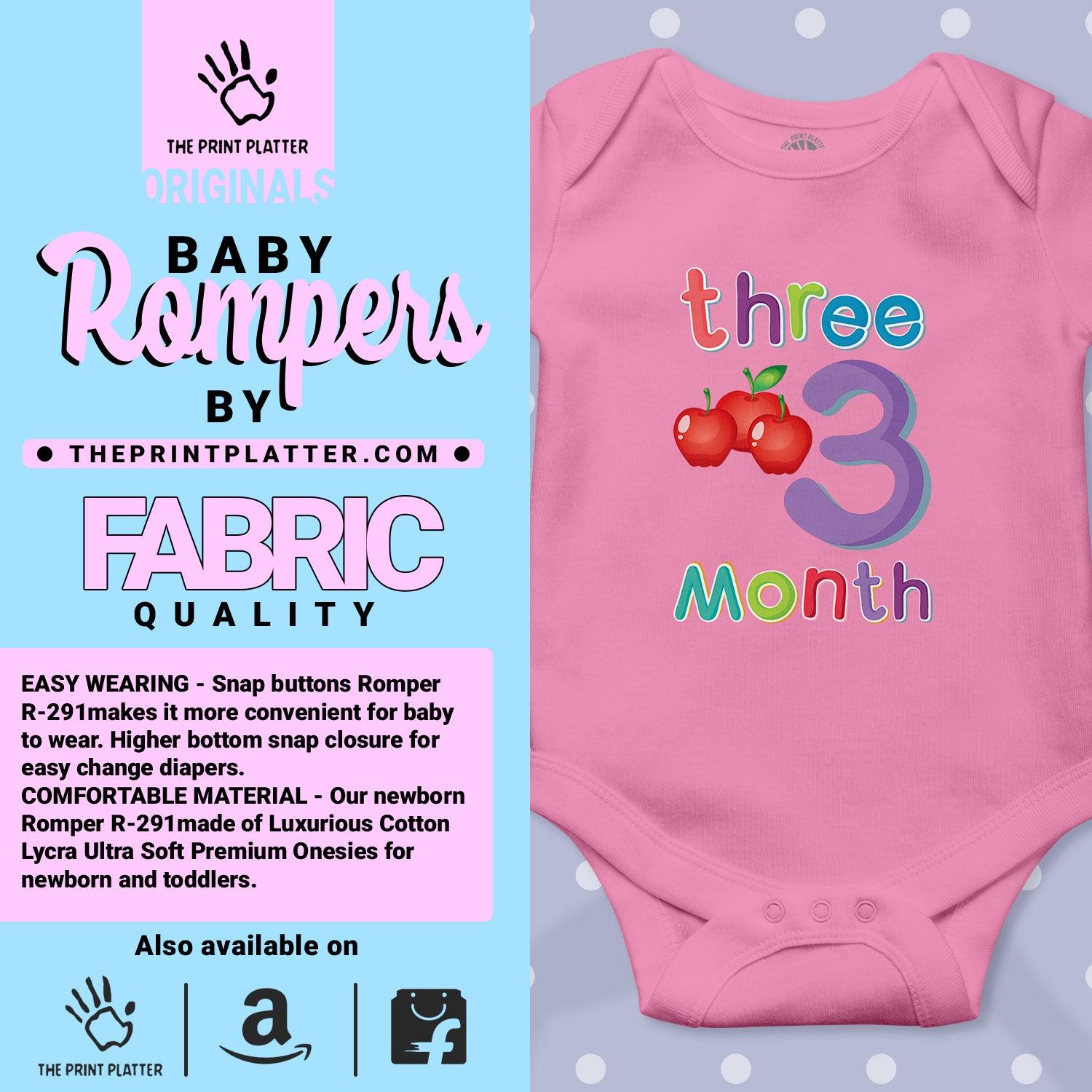 Three Month Apple Unisex Half Sleeve Romper