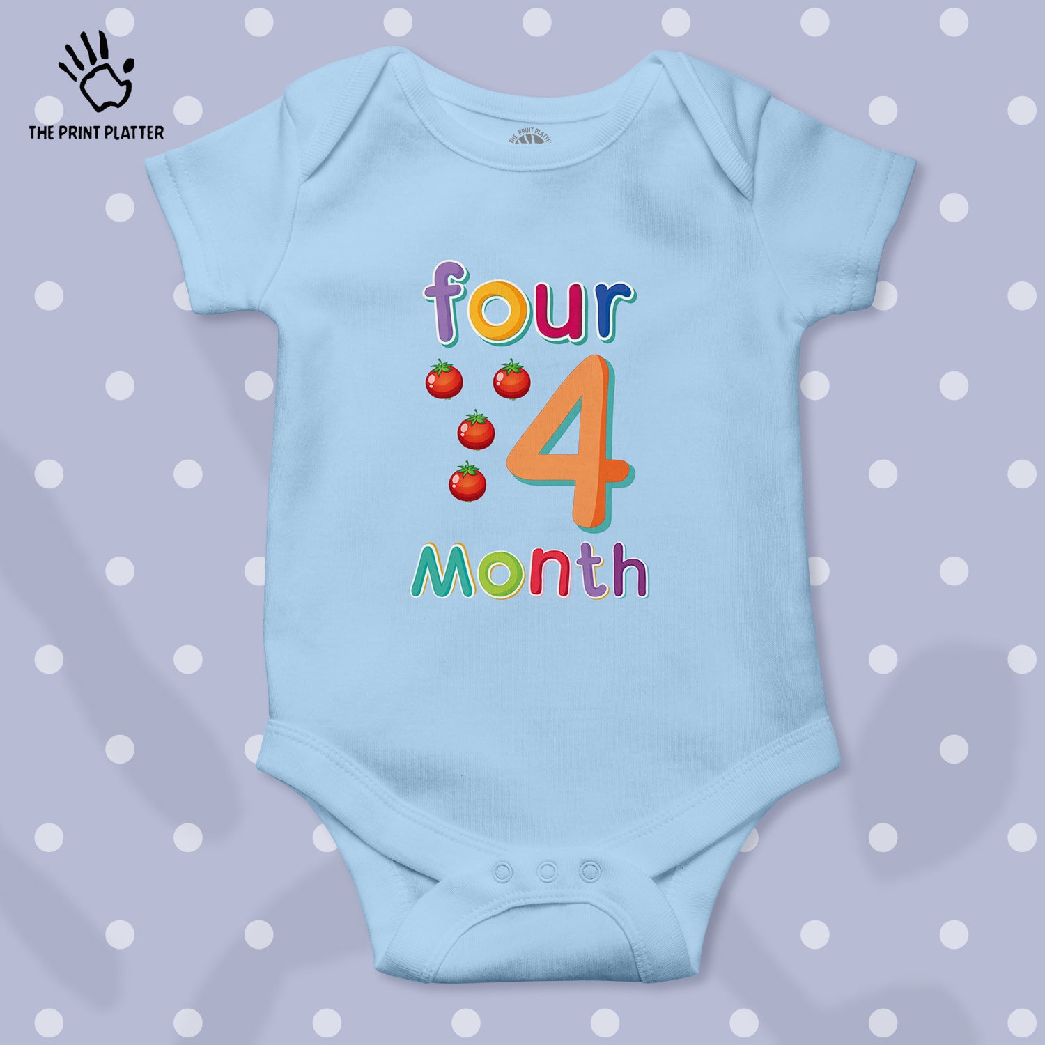 Four Month Tomato Unisex Half Sleeve Romper