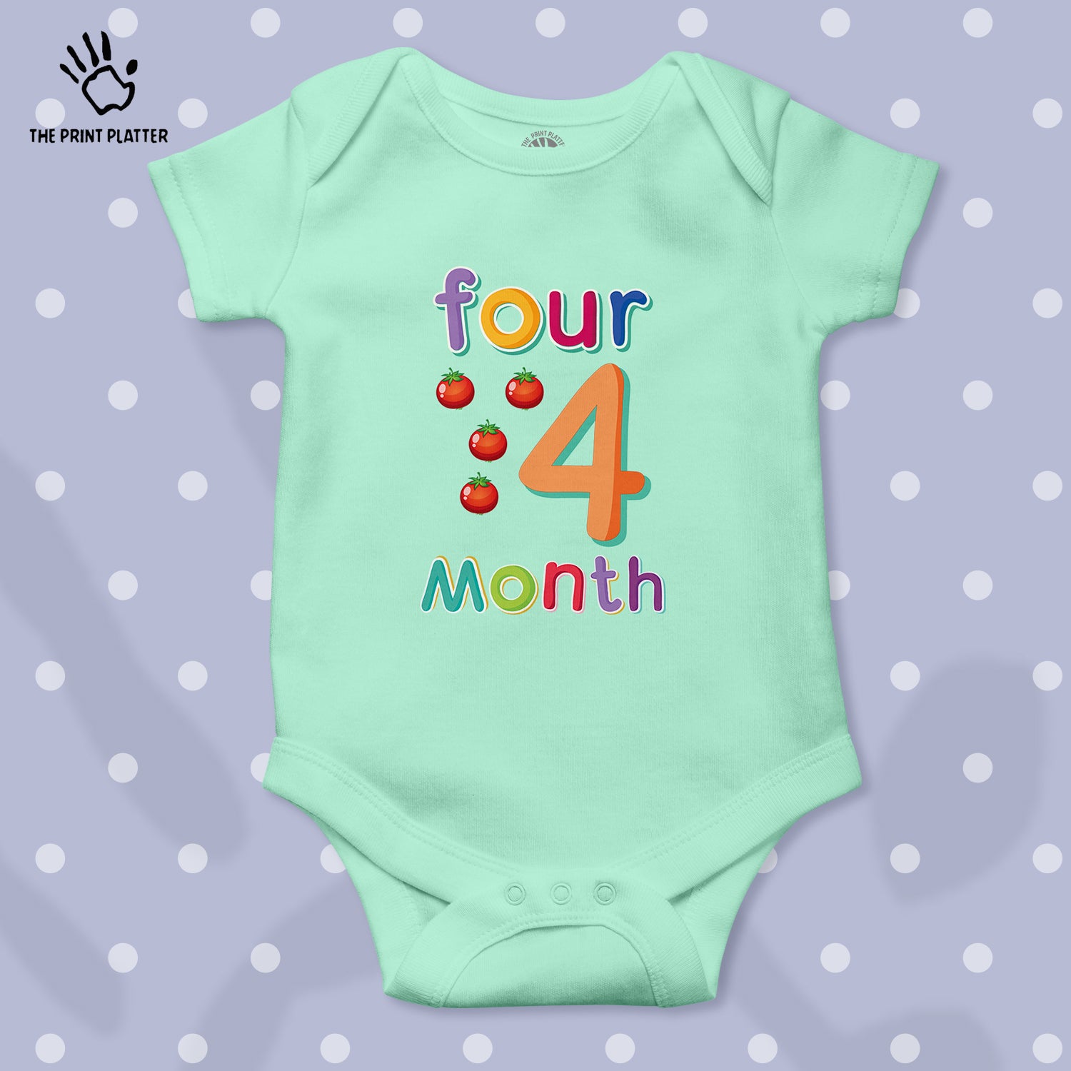 Four Month Tomato Unisex Half Sleeve Romper