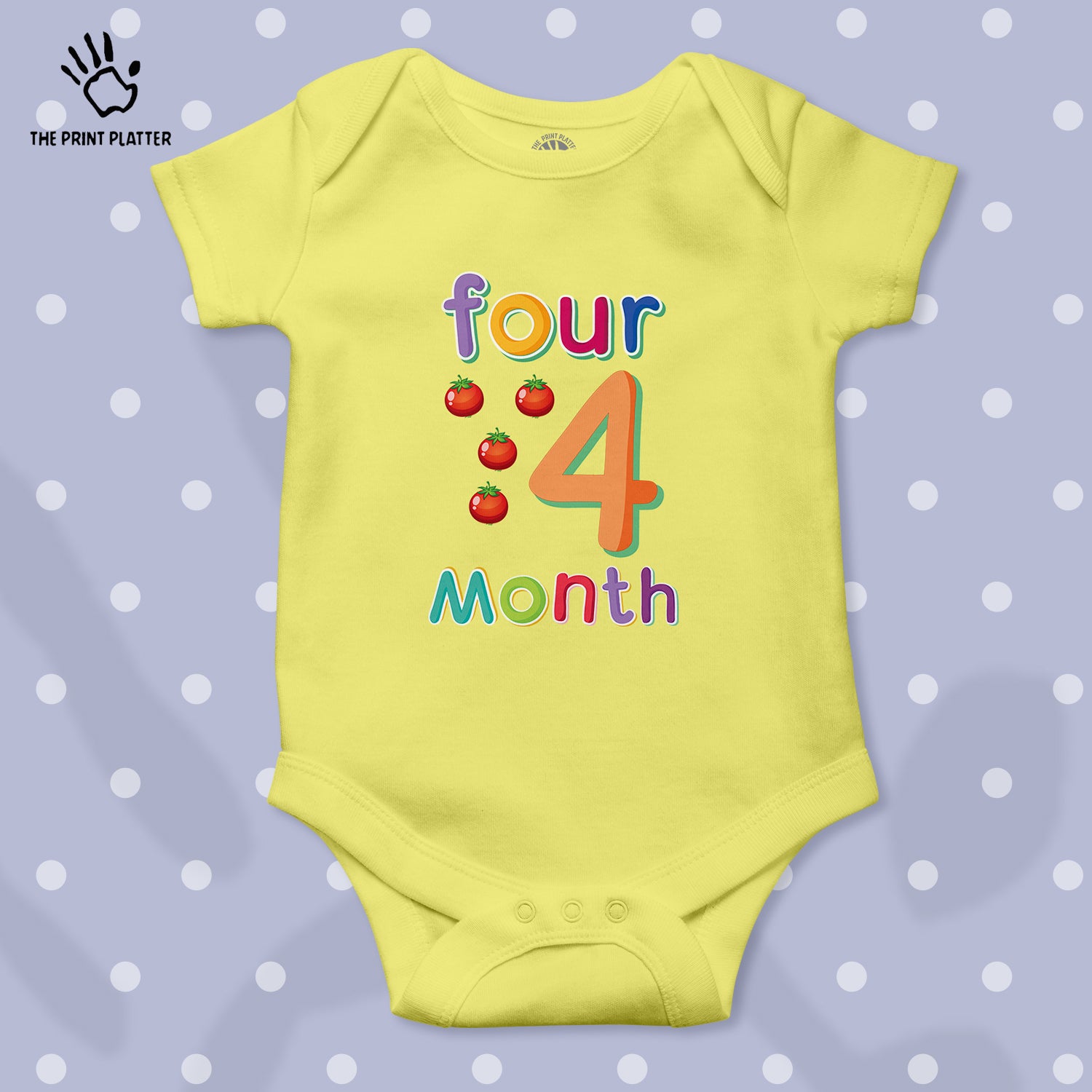 Four Month Tomato Unisex Half Sleeve Romper