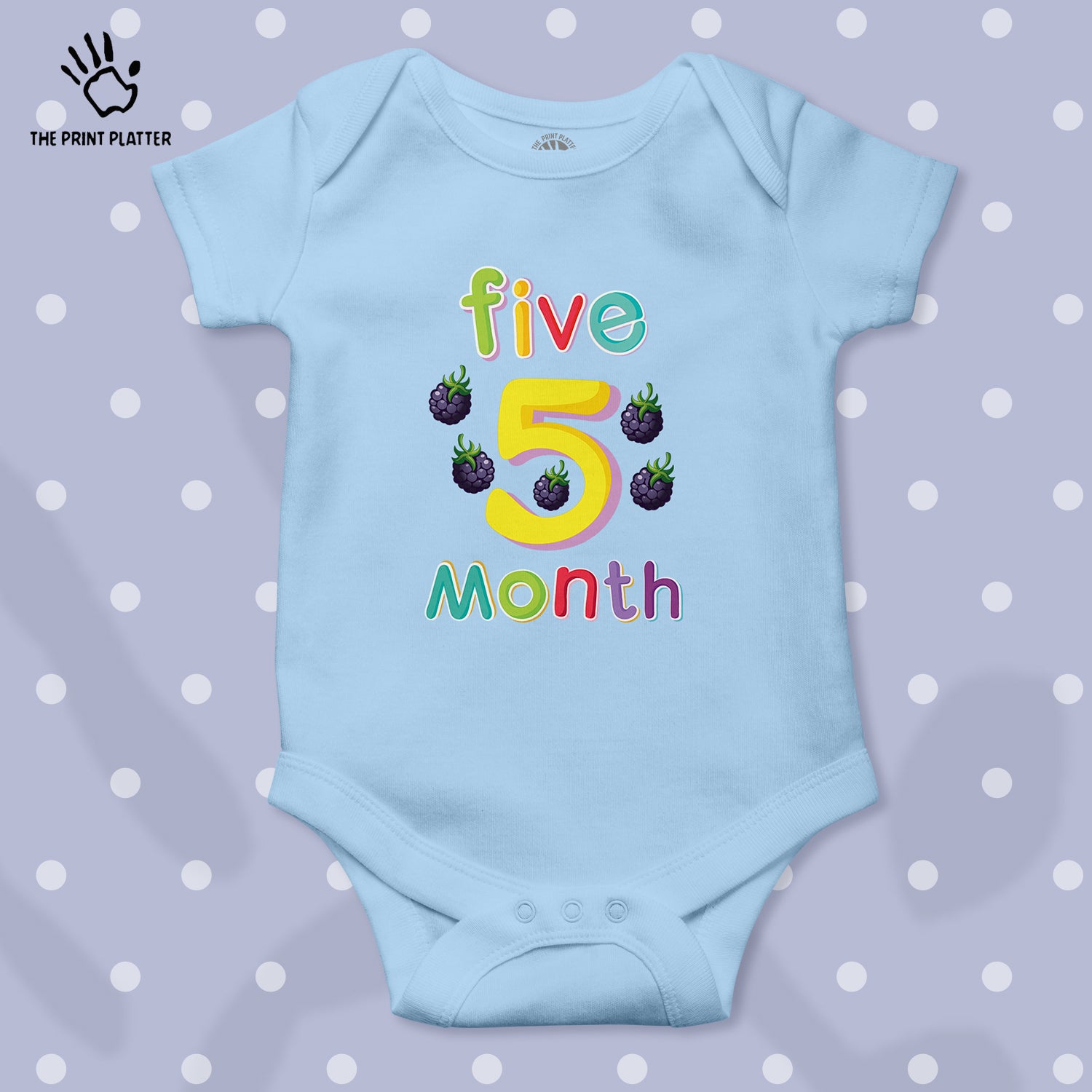 Five Month Blackberries Unisex Half Sleeve Romper