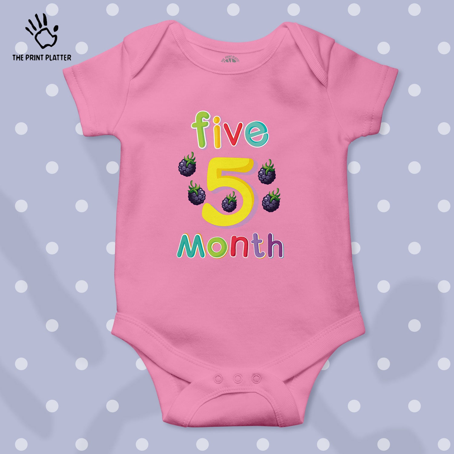 Five Month Blackberries Unisex Half Sleeve Romper