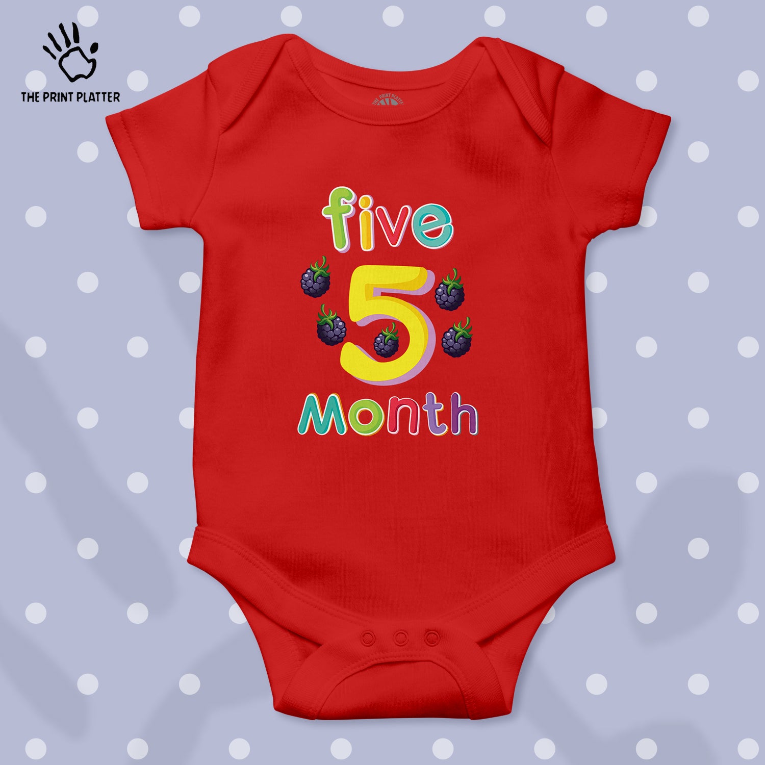 Five Month Blackberries Unisex Half Sleeve Romper