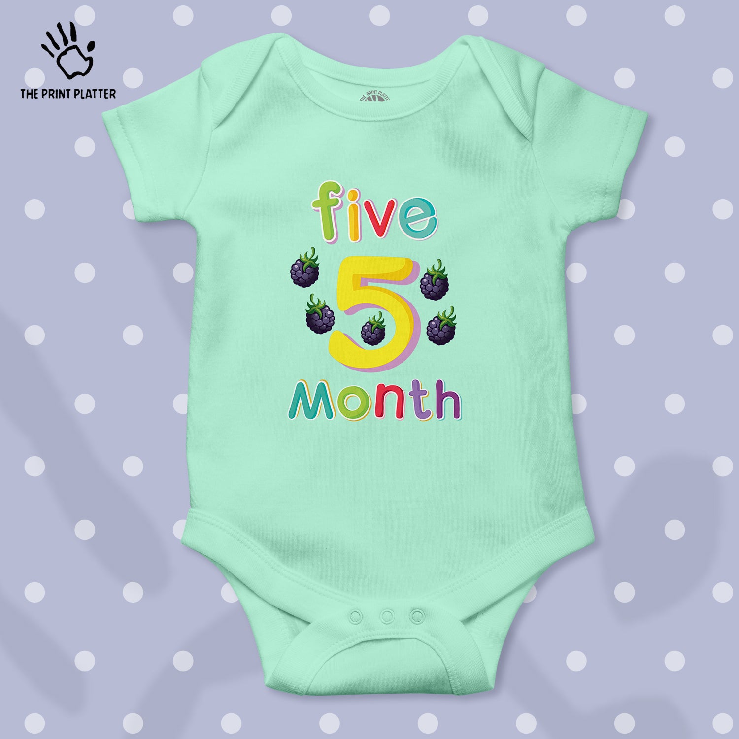 Five Month Blackberries Unisex Half Sleeve Romper