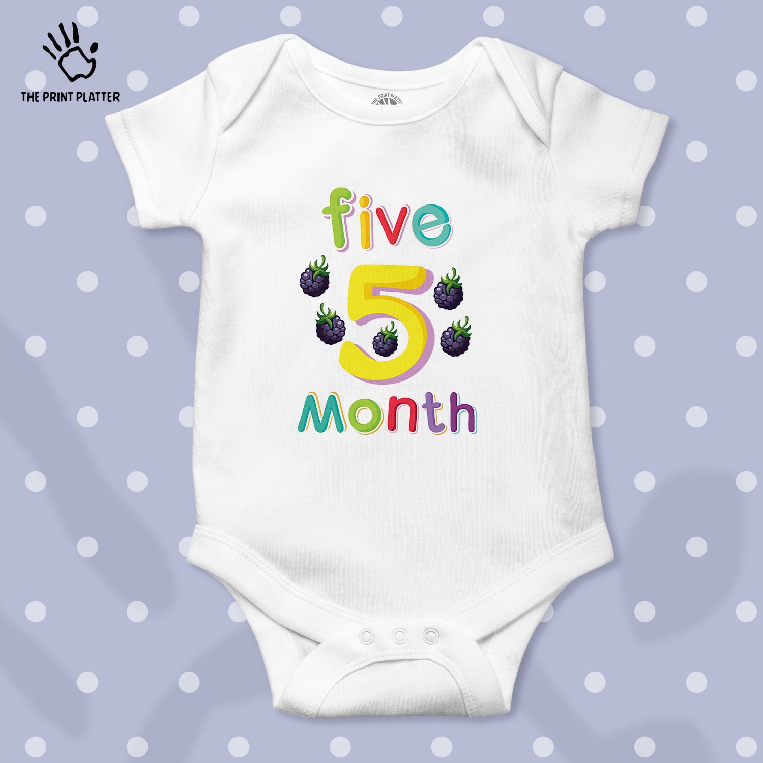 Five Month Blackberries Unisex Half Sleeve Romper