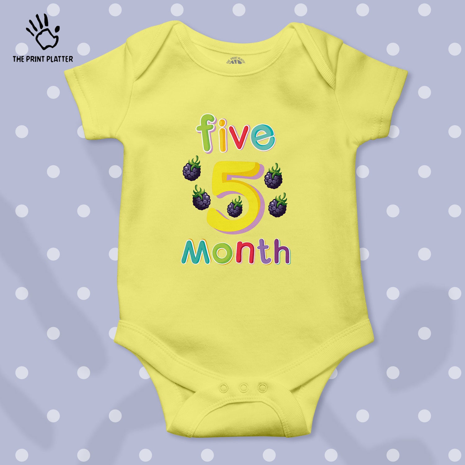 Five Month Blackberries Unisex Half Sleeve Romper