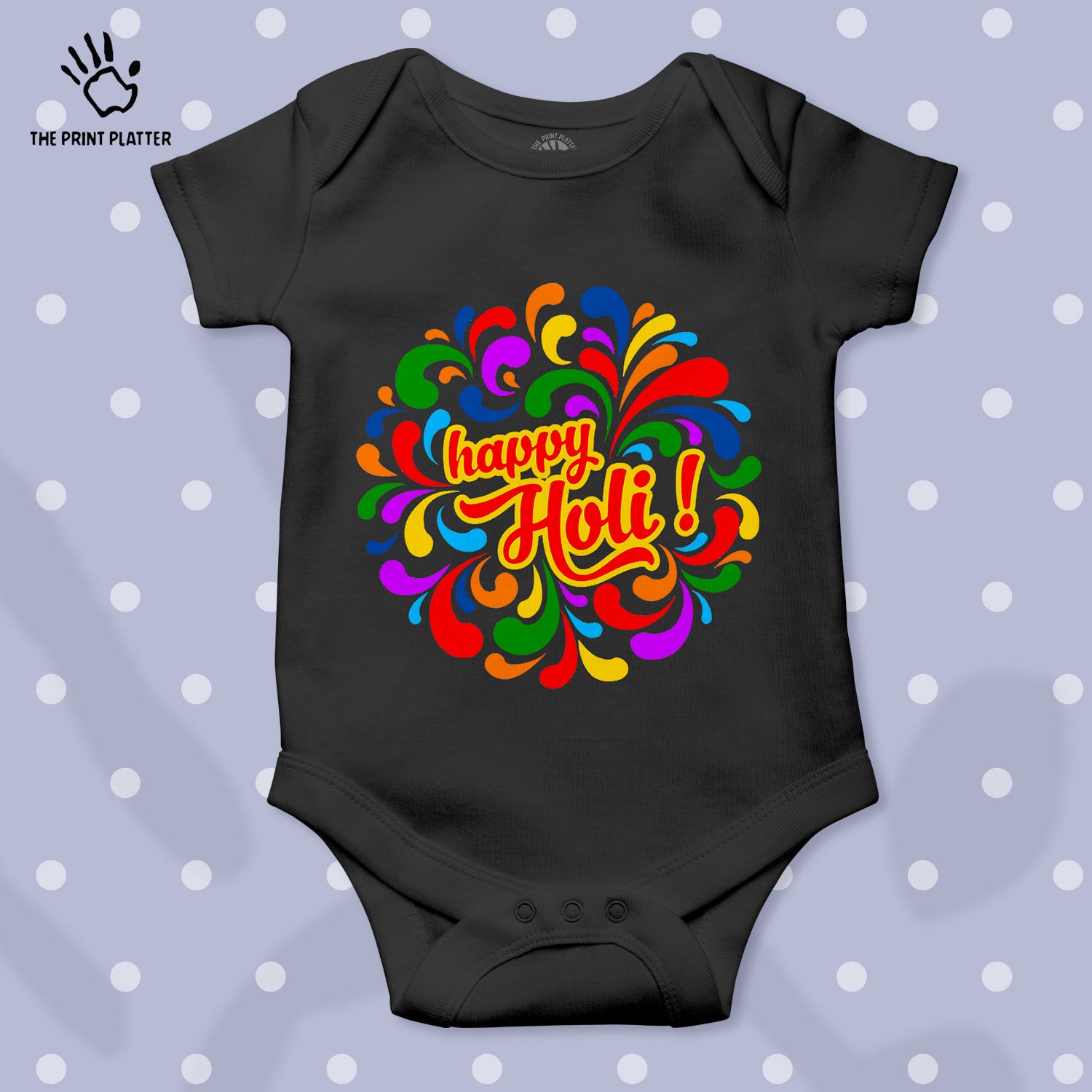 Happy Holi Unisex Half Sleeve Romper