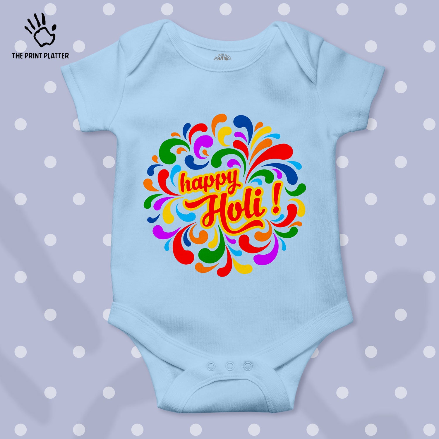 Happy Holi Unisex Half Sleeve Romper