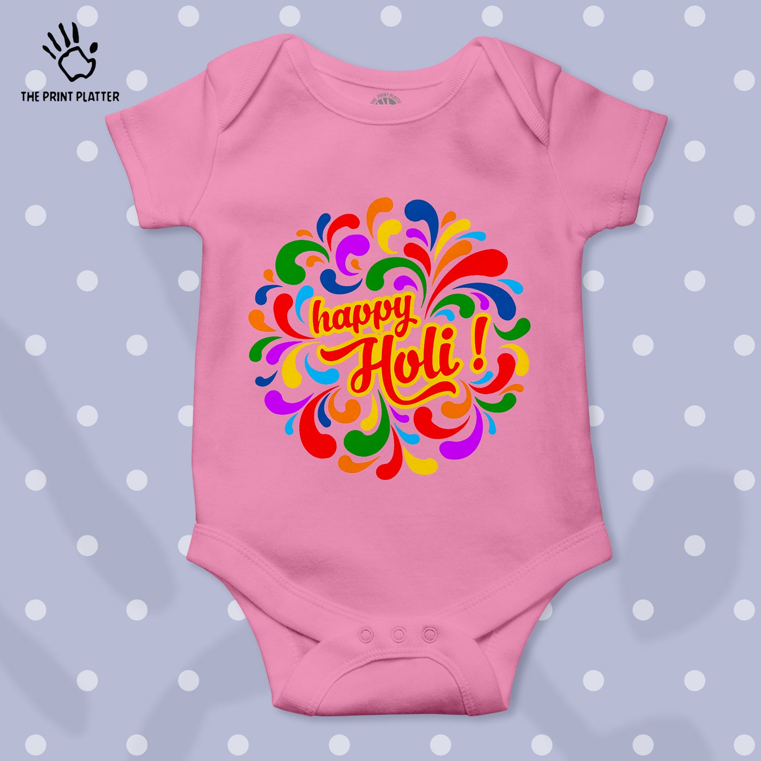 Happy Holi Unisex Half Sleeve Romper