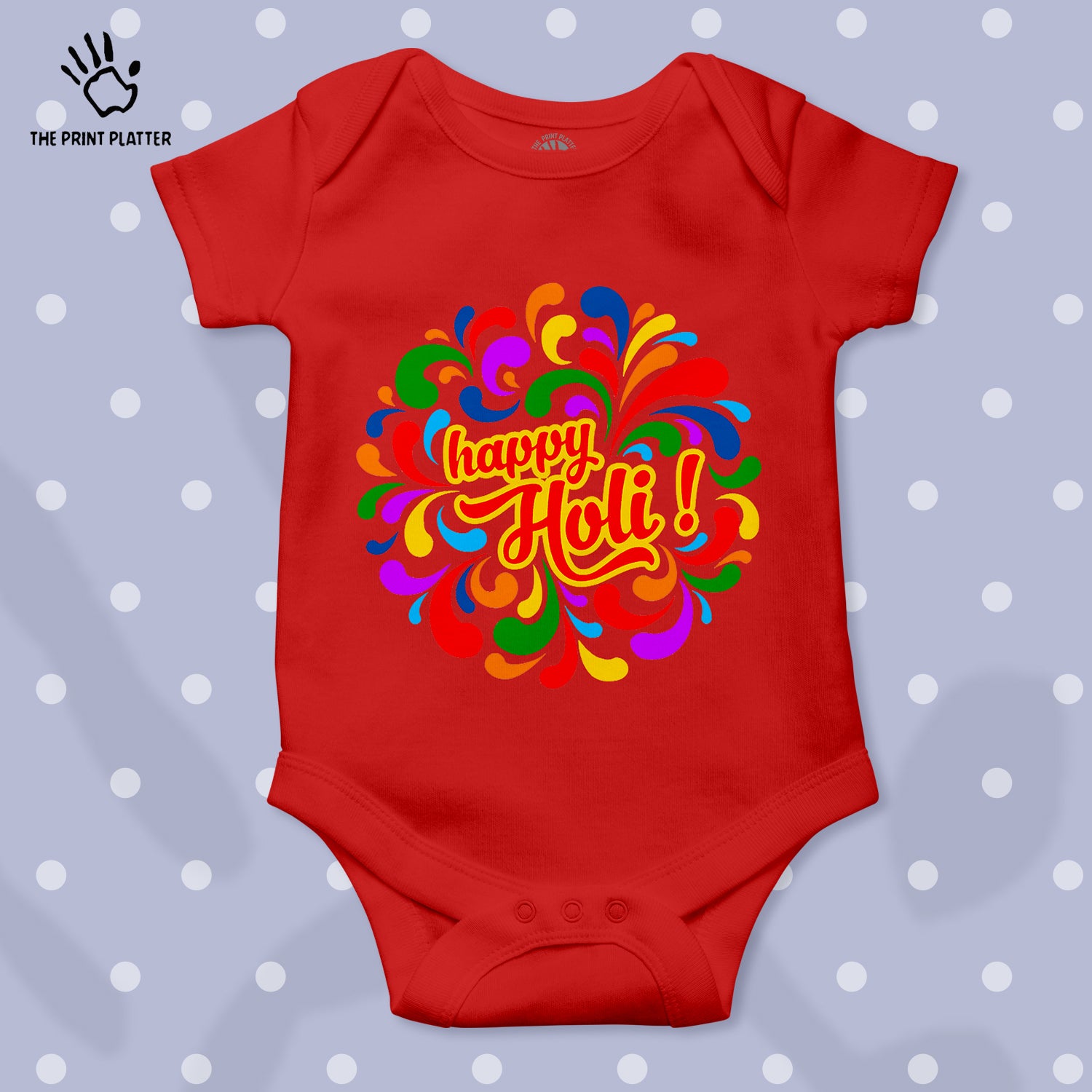 Happy Holi Unisex Half Sleeve Romper