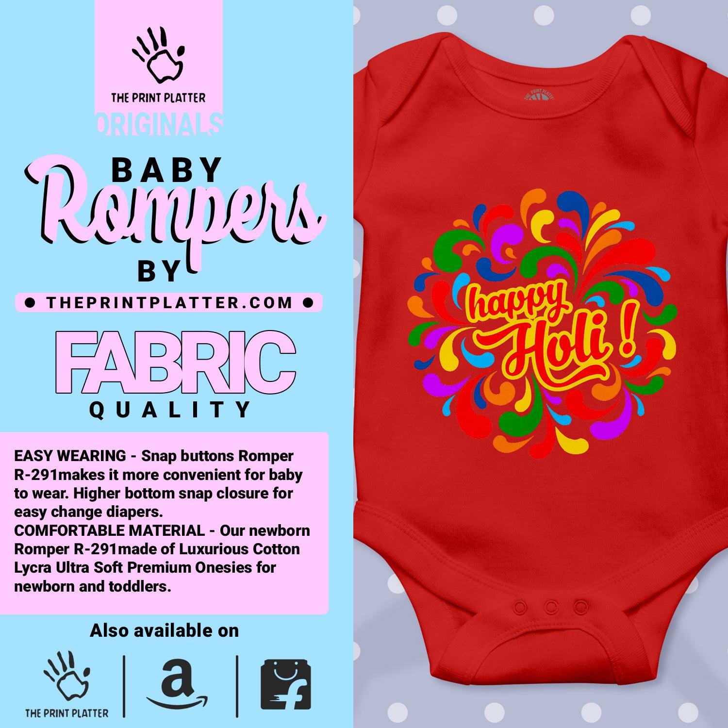 Happy Holi Unisex Half Sleeve Romper
