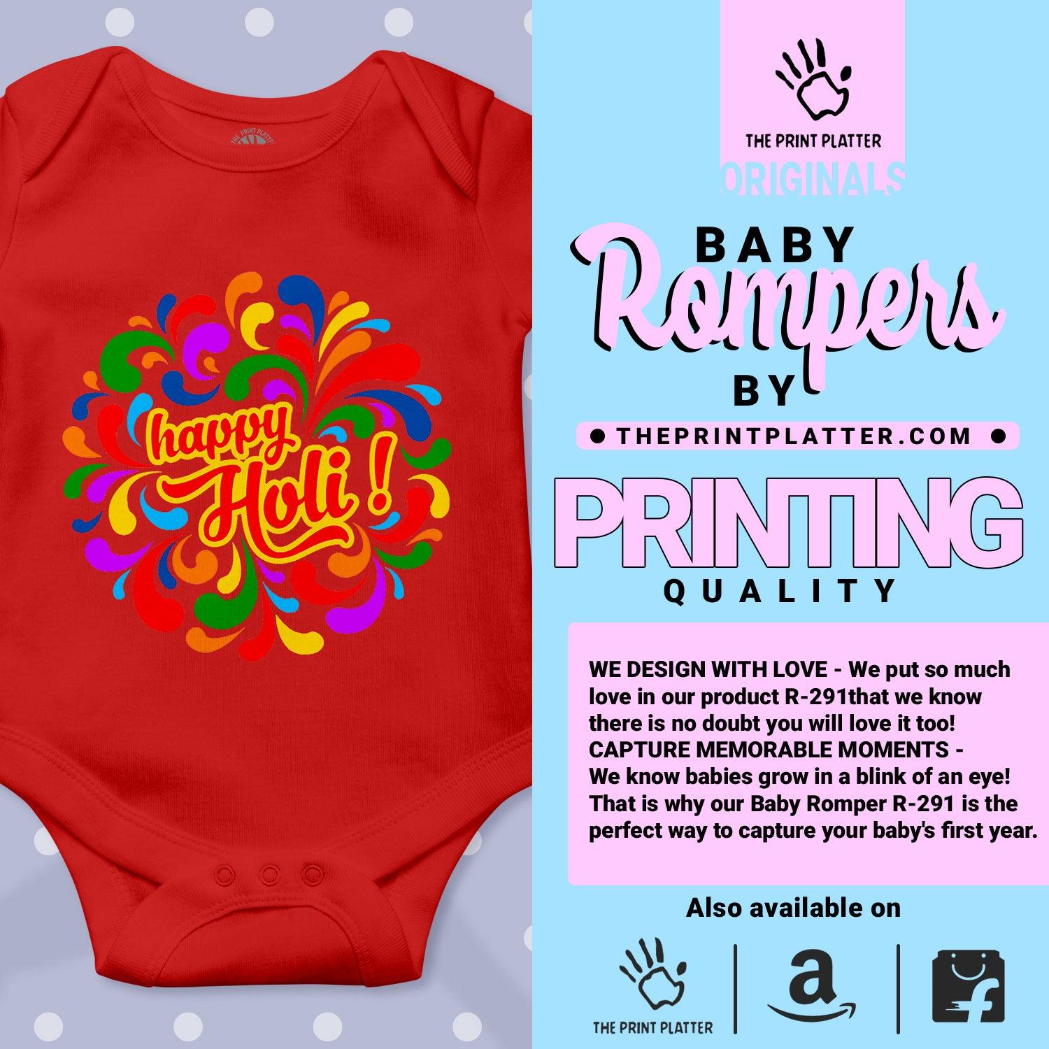 Happy Holi Unisex Half Sleeve Romper