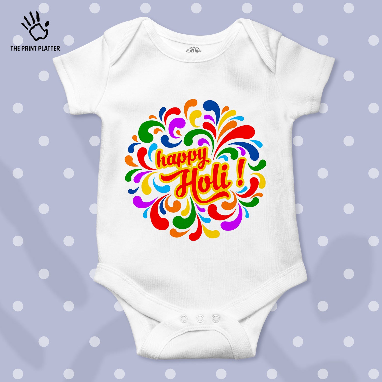 Happy Holi Unisex Half Sleeve Romper