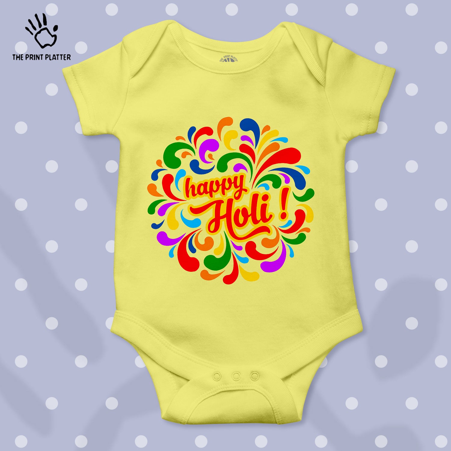 Happy Holi Unisex Half Sleeve Romper