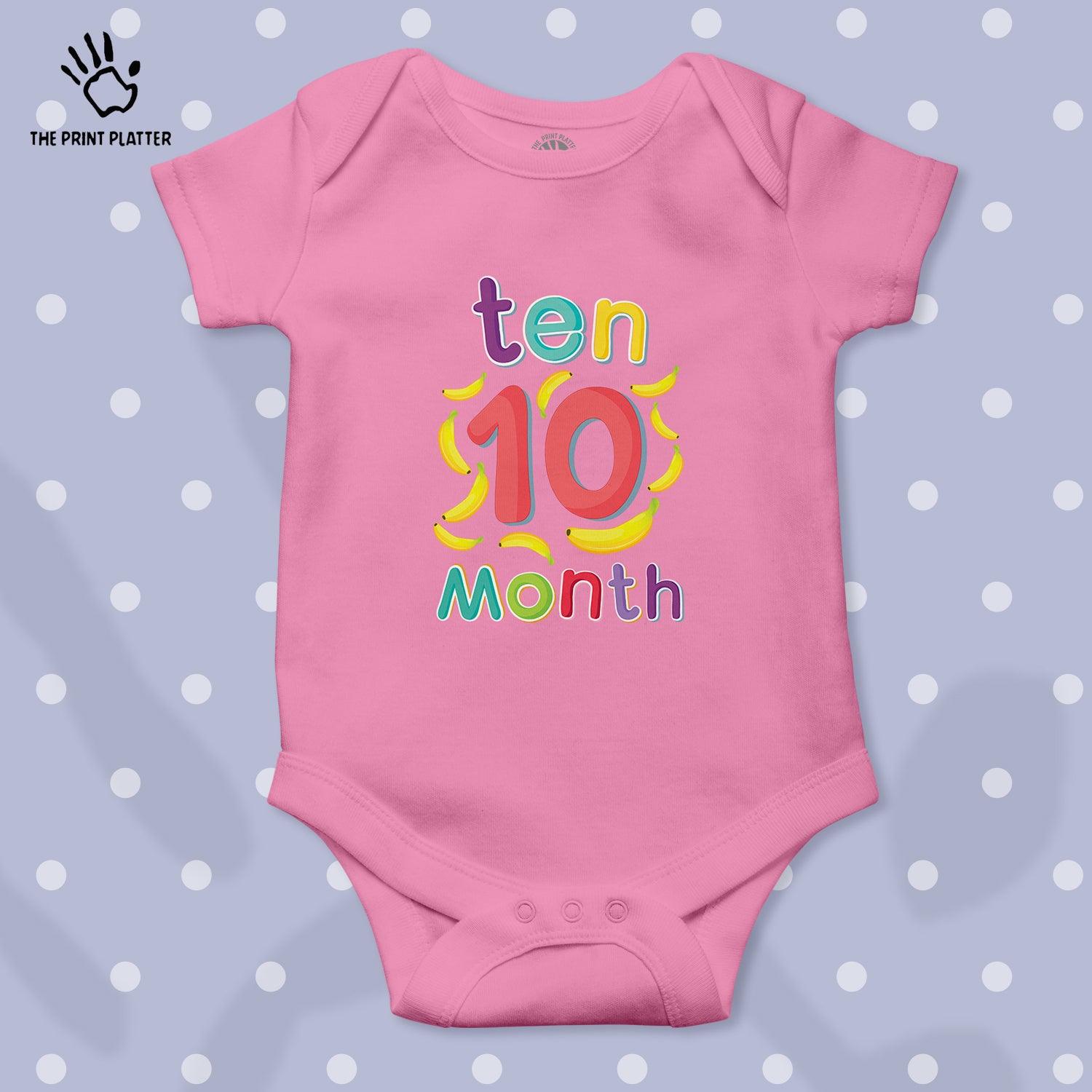 Ten Month Banana Unisex Half Sleeve Romper