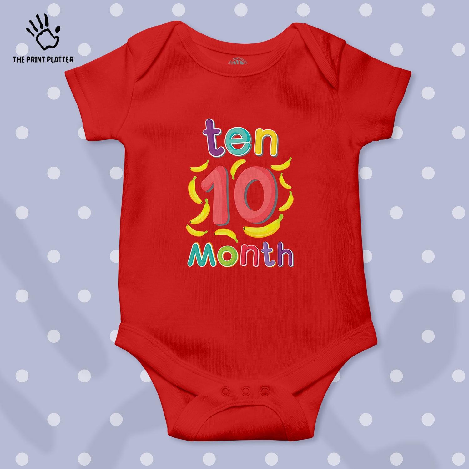 Ten Month Banana Unisex Half Sleeve Romper