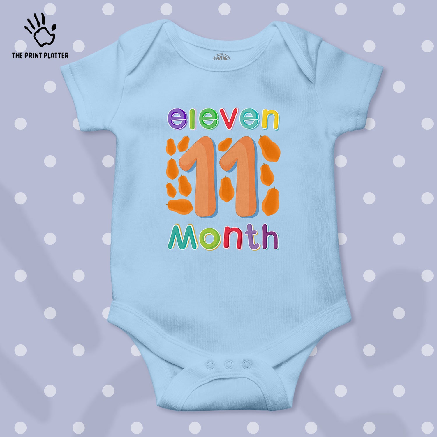 Eleven Month Papaya Unisex Half Sleeve Romper