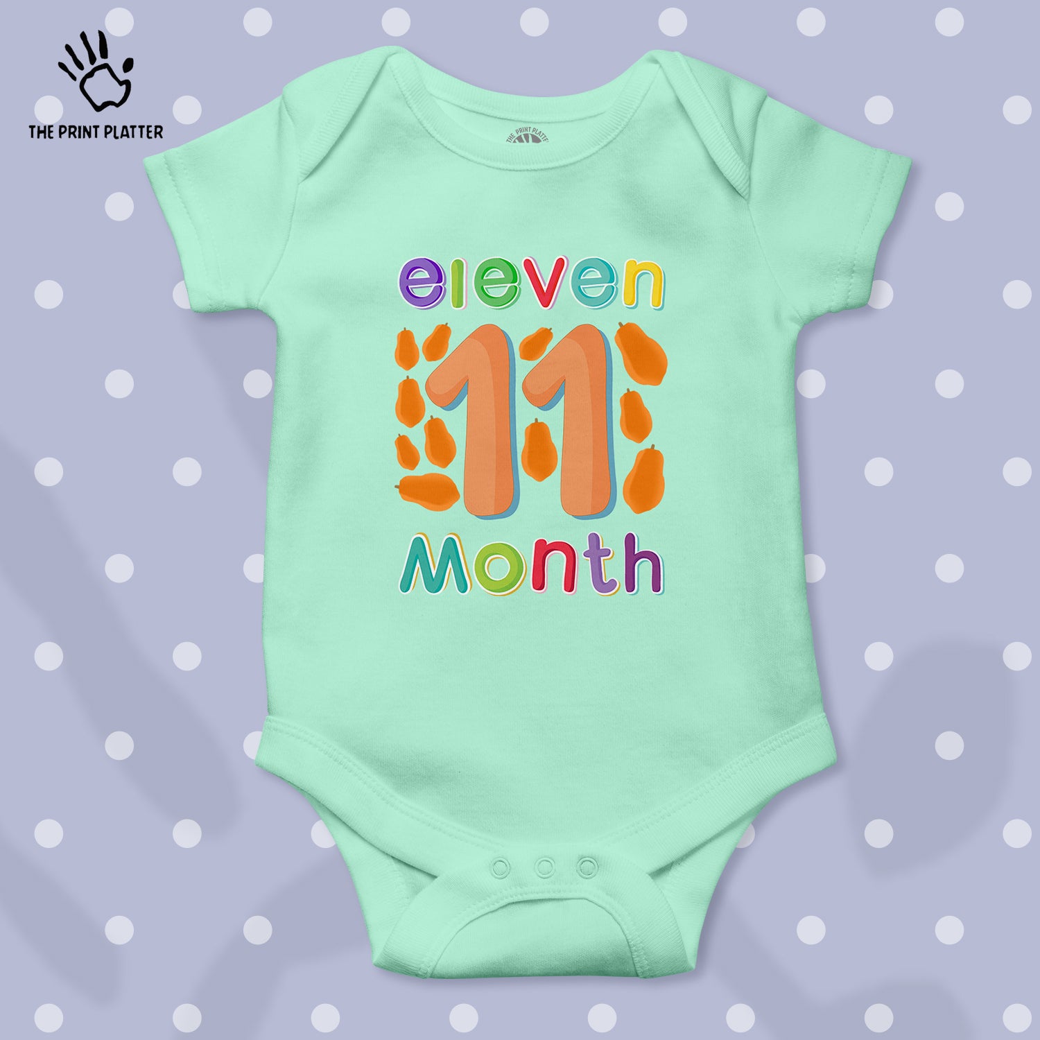 Eleven Month Papaya Unisex Half Sleeve Romper