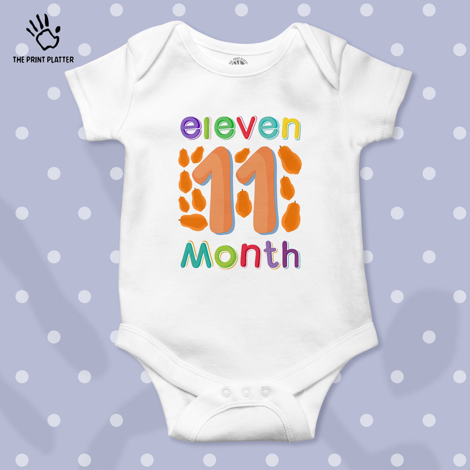 Eleven Month Papaya Unisex Half Sleeve Romper