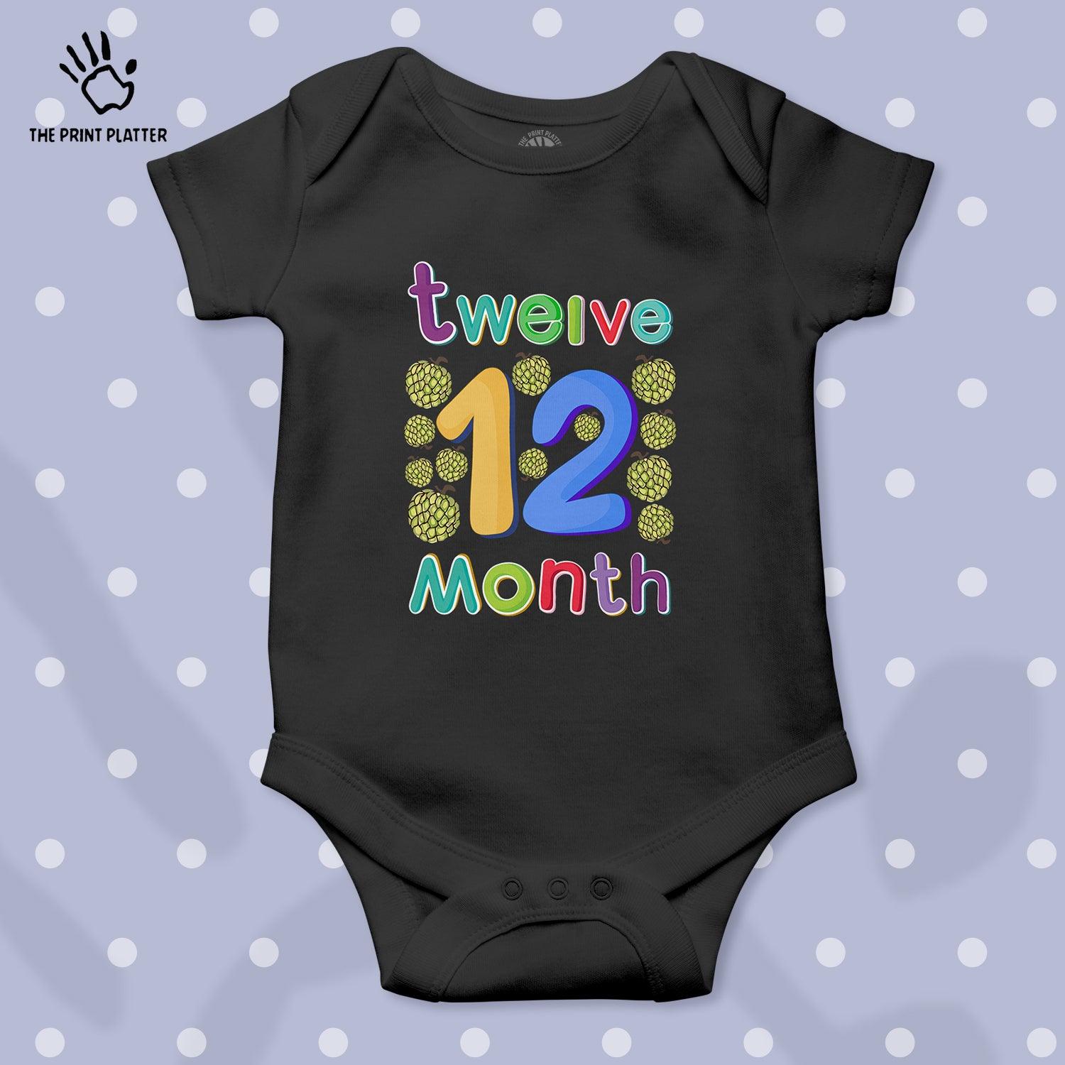 Twelve Month Custard Apple Unisex Half Sleeve Romper