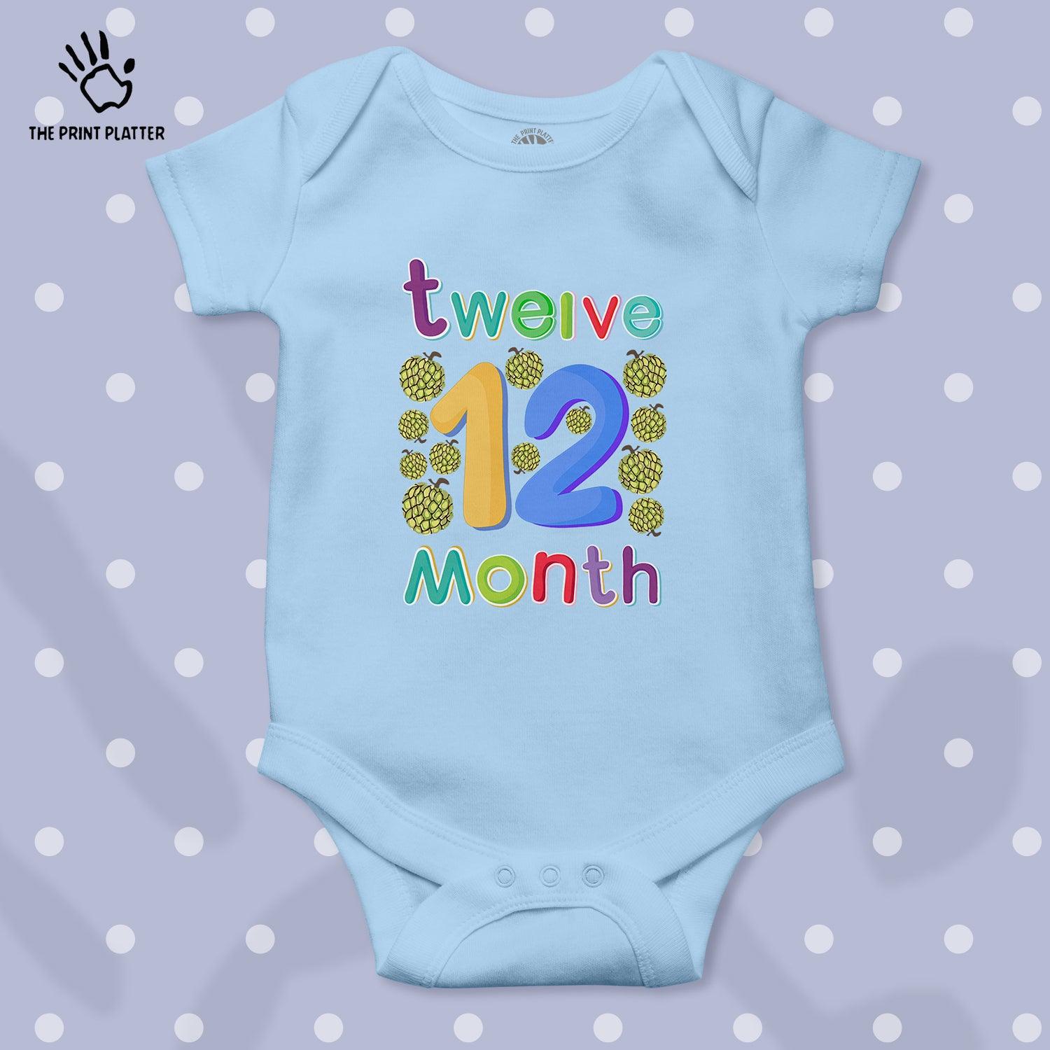 Twelve Month Custard Apple Unisex Half Sleeve Romper