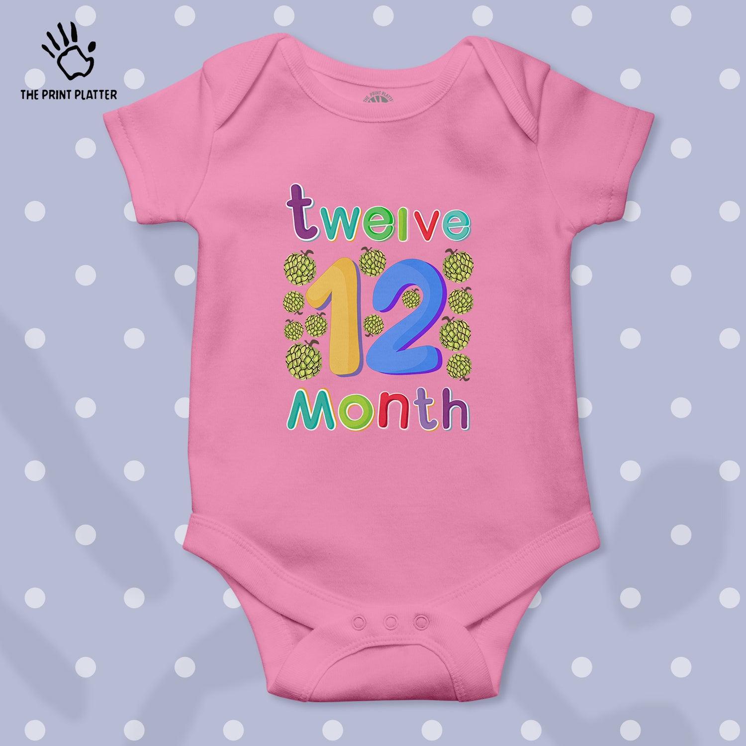 Twelve Month Custard Apple Unisex Half Sleeve Romper