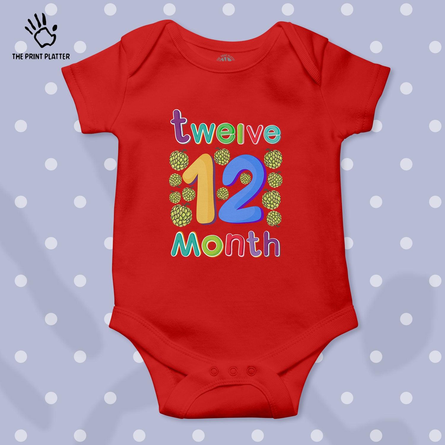 Twelve Month Custard Apple Unisex Half Sleeve Romper