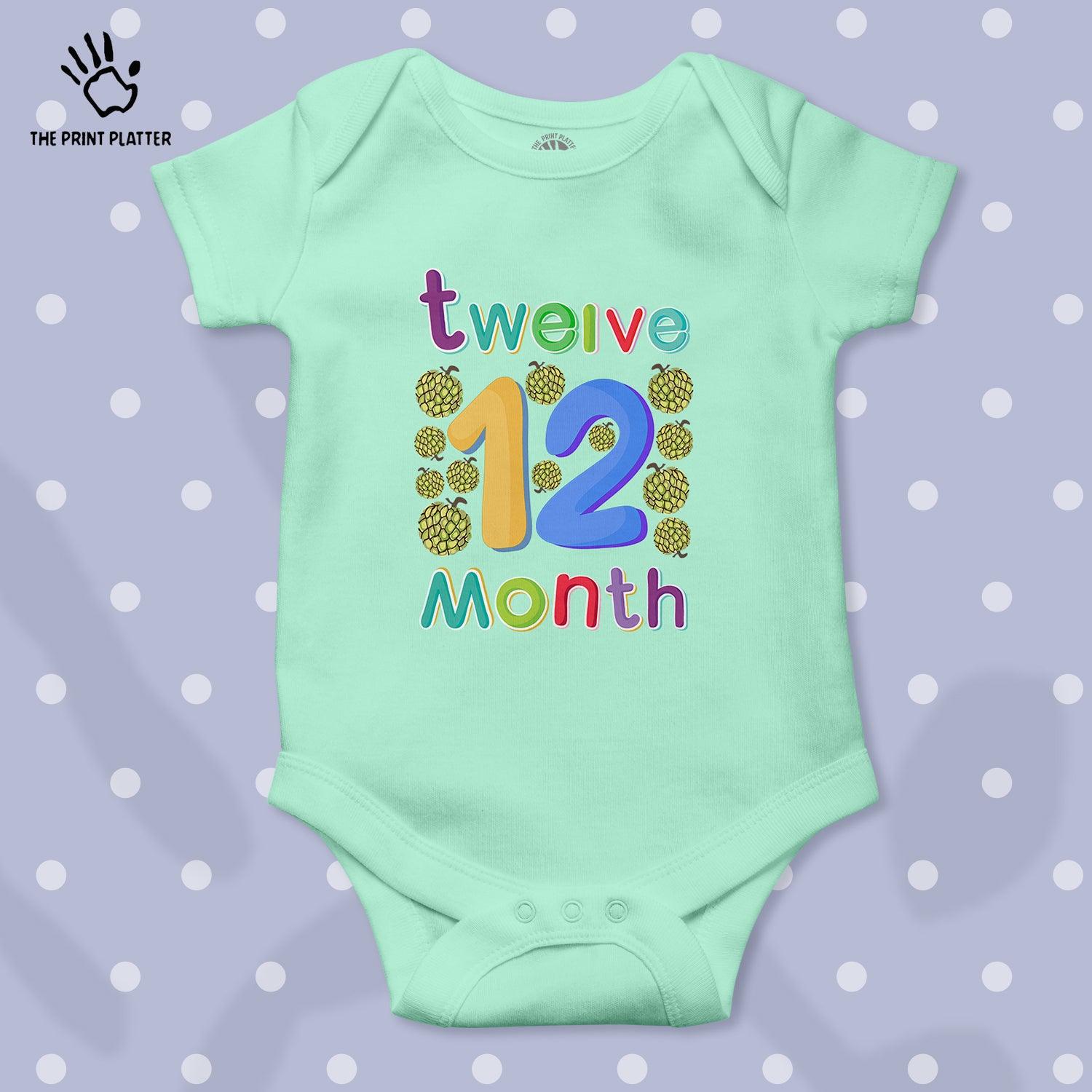 Twelve Month Custard Apple Unisex Half Sleeve Romper