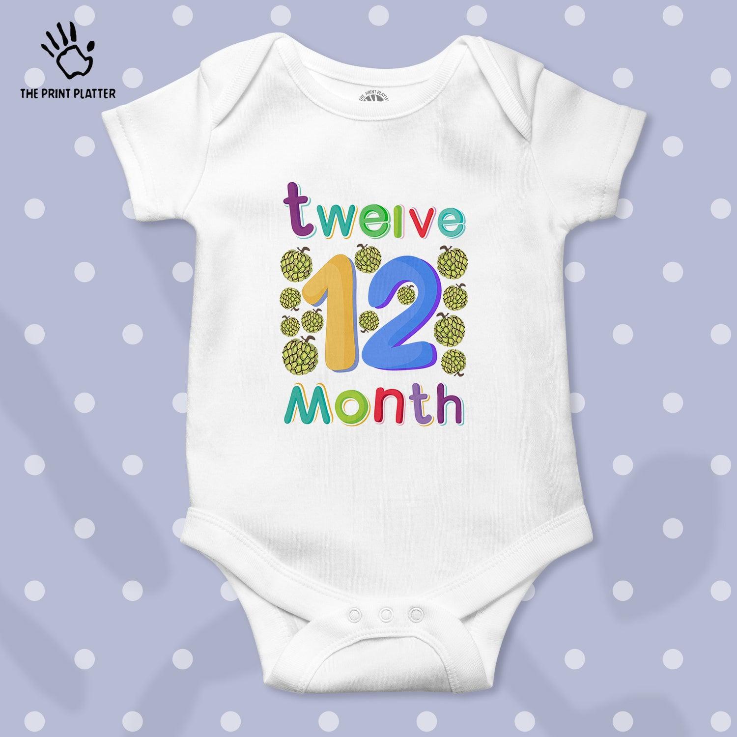 Twelve Month Custard Apple Unisex Half Sleeve Romper