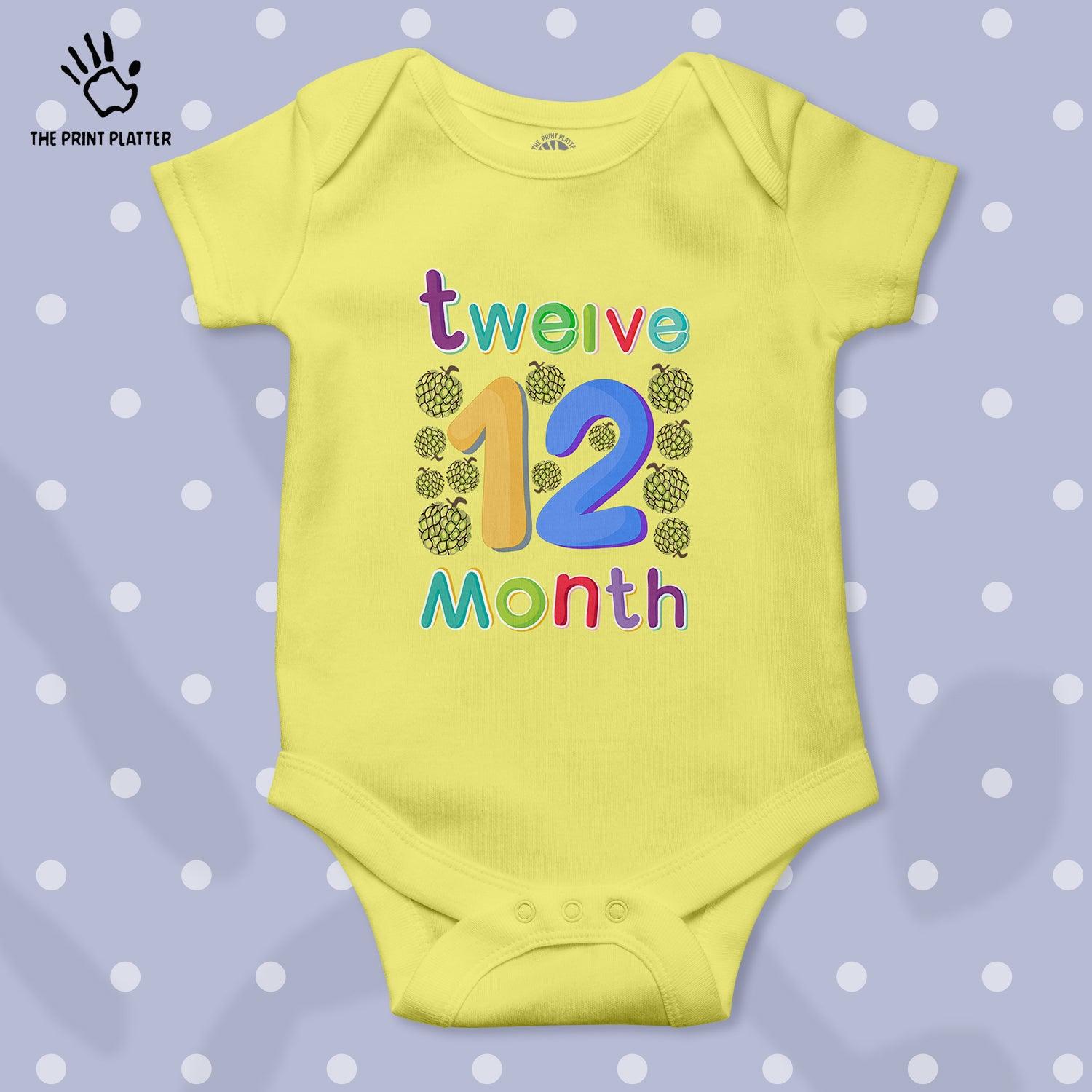 Twelve Month Custard Apple Unisex Half Sleeve Romper