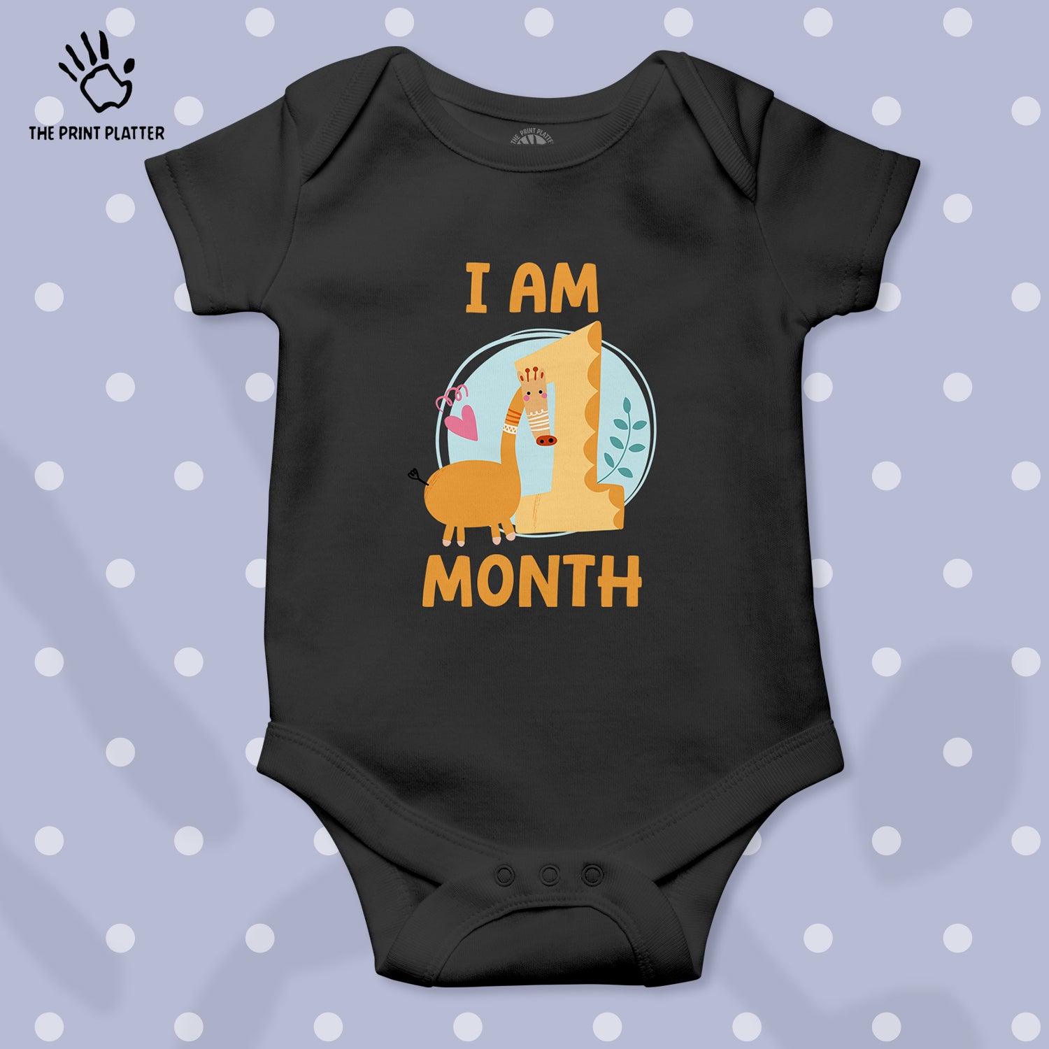 I Am 1 Month Unisex Half Sleeve Romper