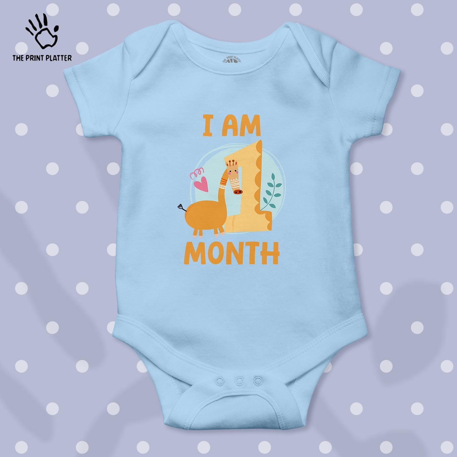 I Am 1 Month Unisex Half Sleeve Romper