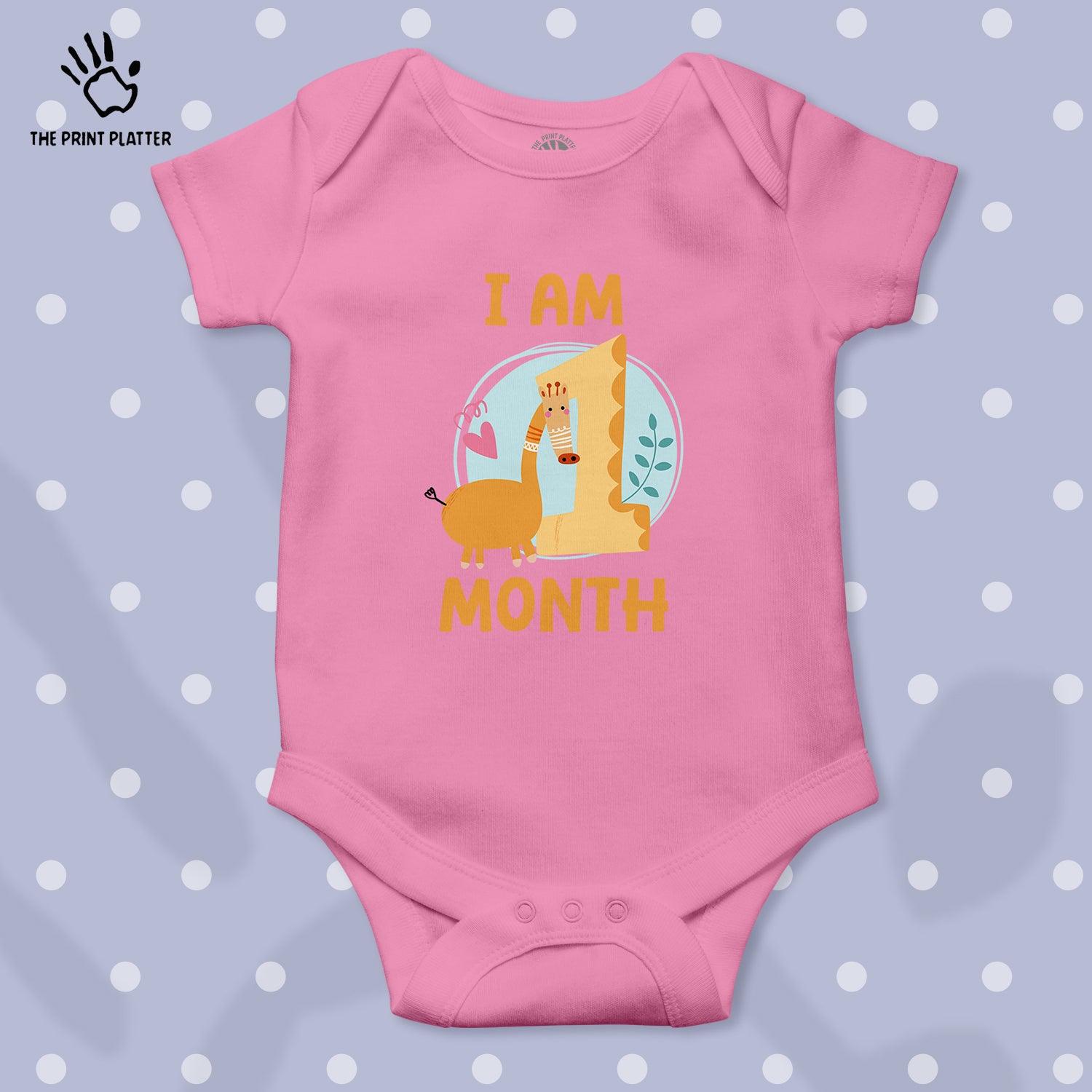 I Am 1 Month Unisex Half Sleeve Romper