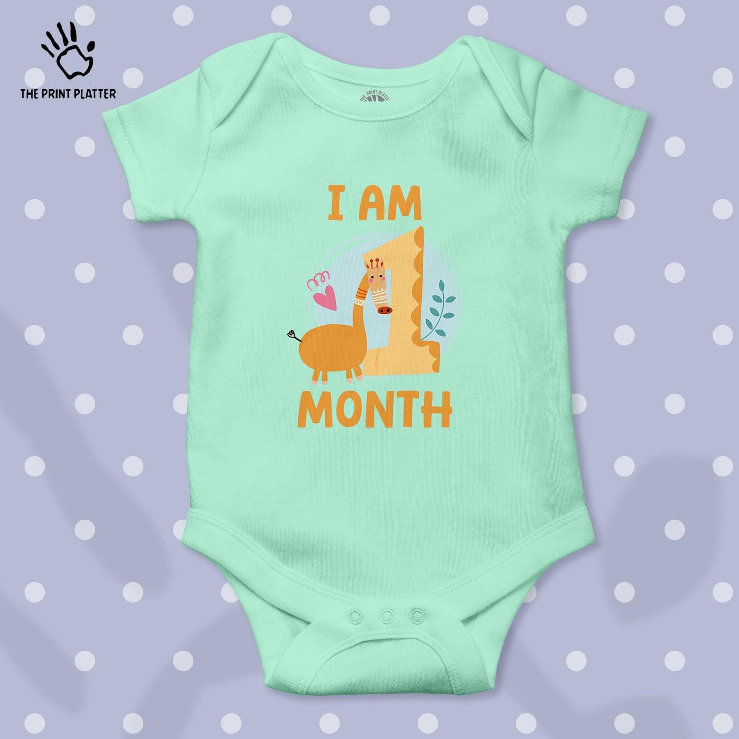 I Am 1 Month Unisex Half Sleeve Romper