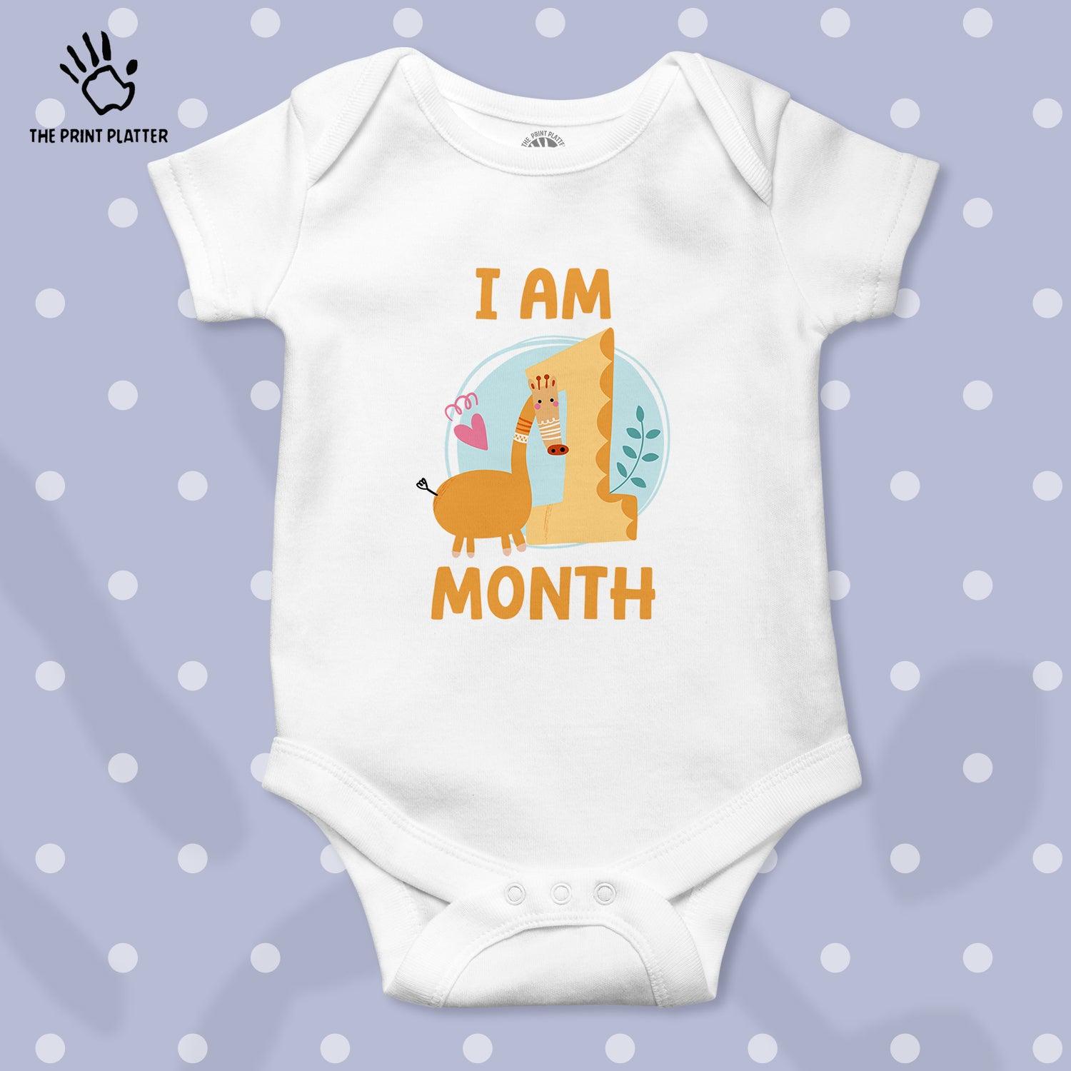 I Am 1 Month Unisex Half Sleeve Romper