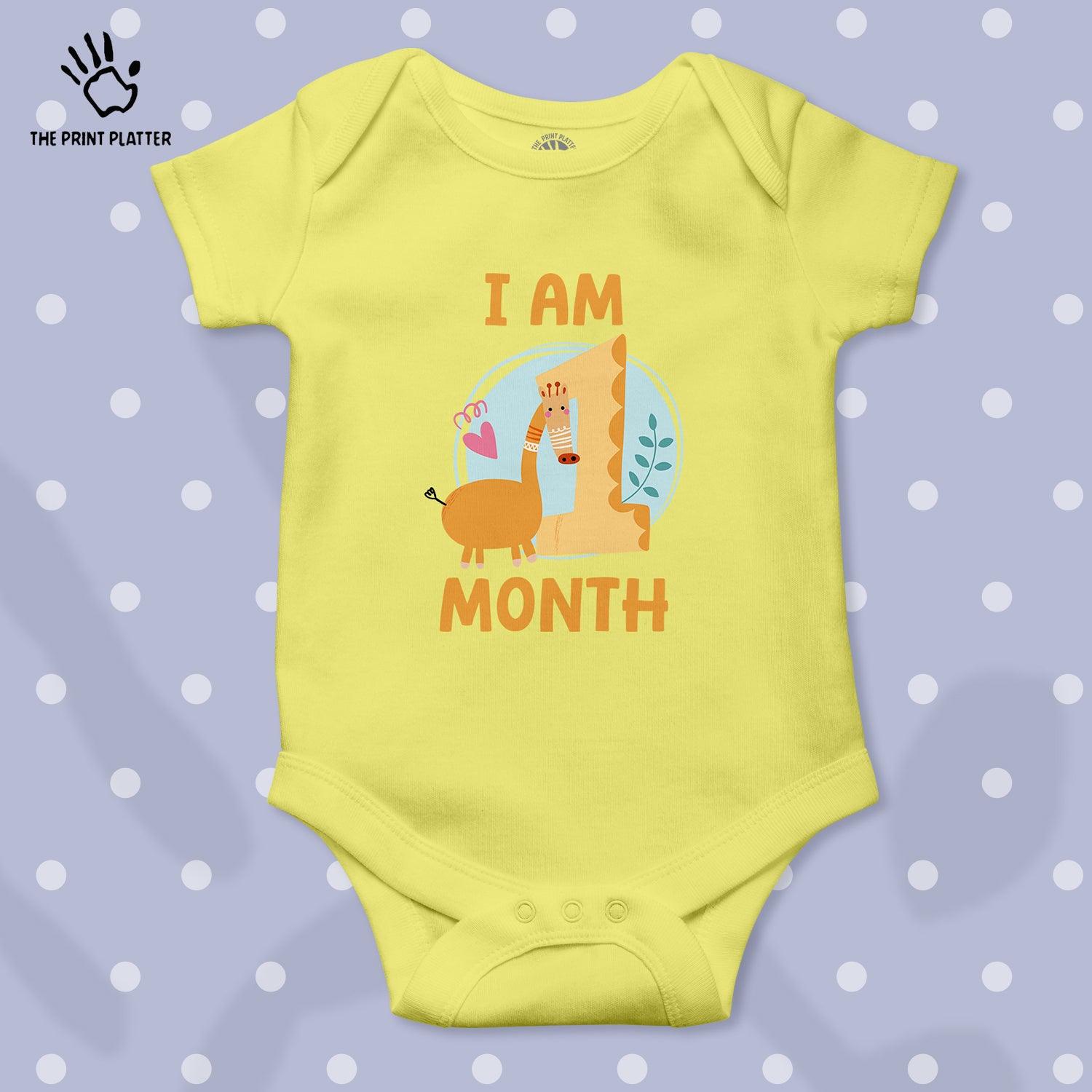 I Am 1 Month Unisex Half Sleeve Romper