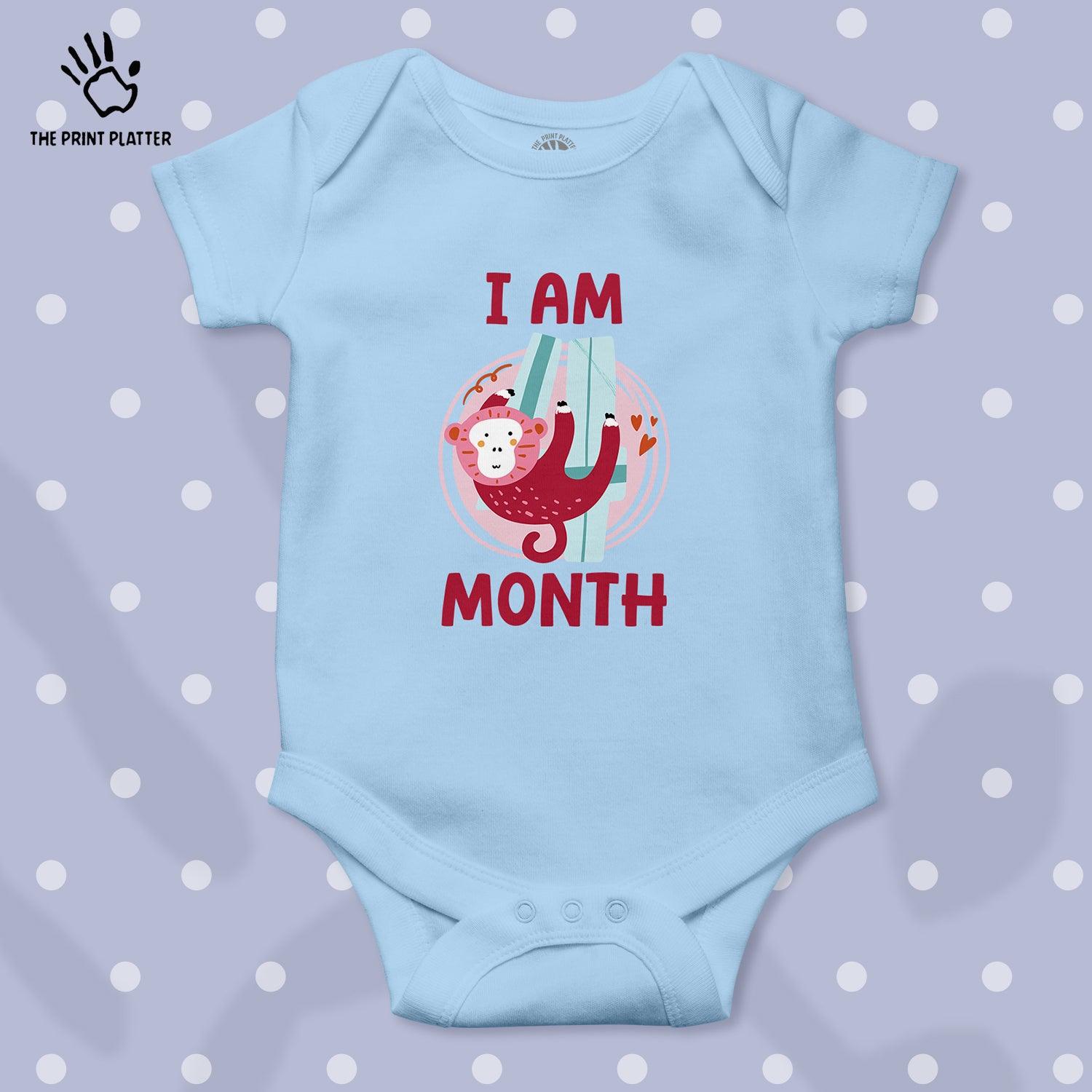 I Am 4 Month Unisex Half Sleeve Romper