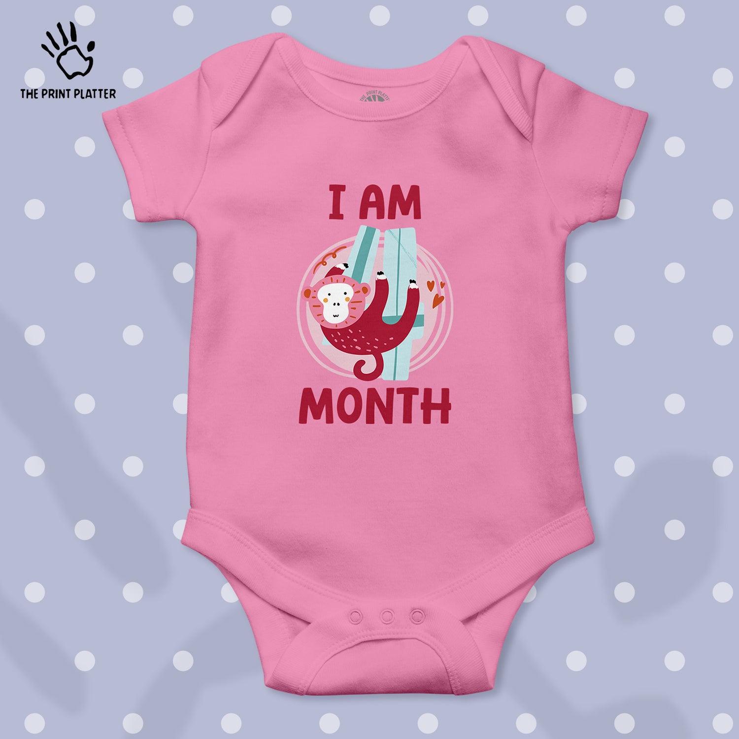 I Am 4 Month Unisex Half Sleeve Romper