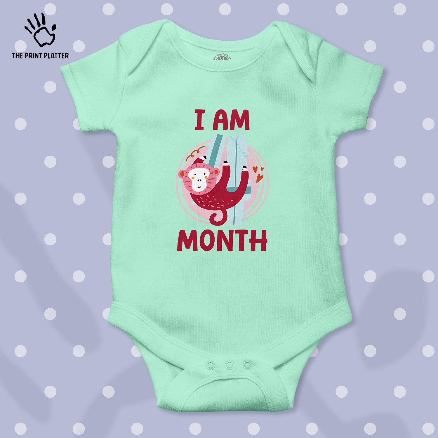 I Am 4 Month Unisex Half Sleeve Romper