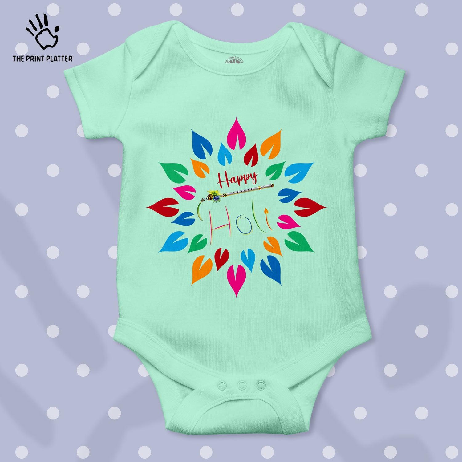 Happy Holi Unisex Half Sleeve Romper