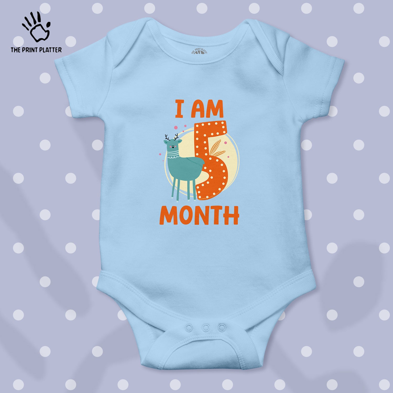 I Am 5 Month Unisex Half Sleeve Romper